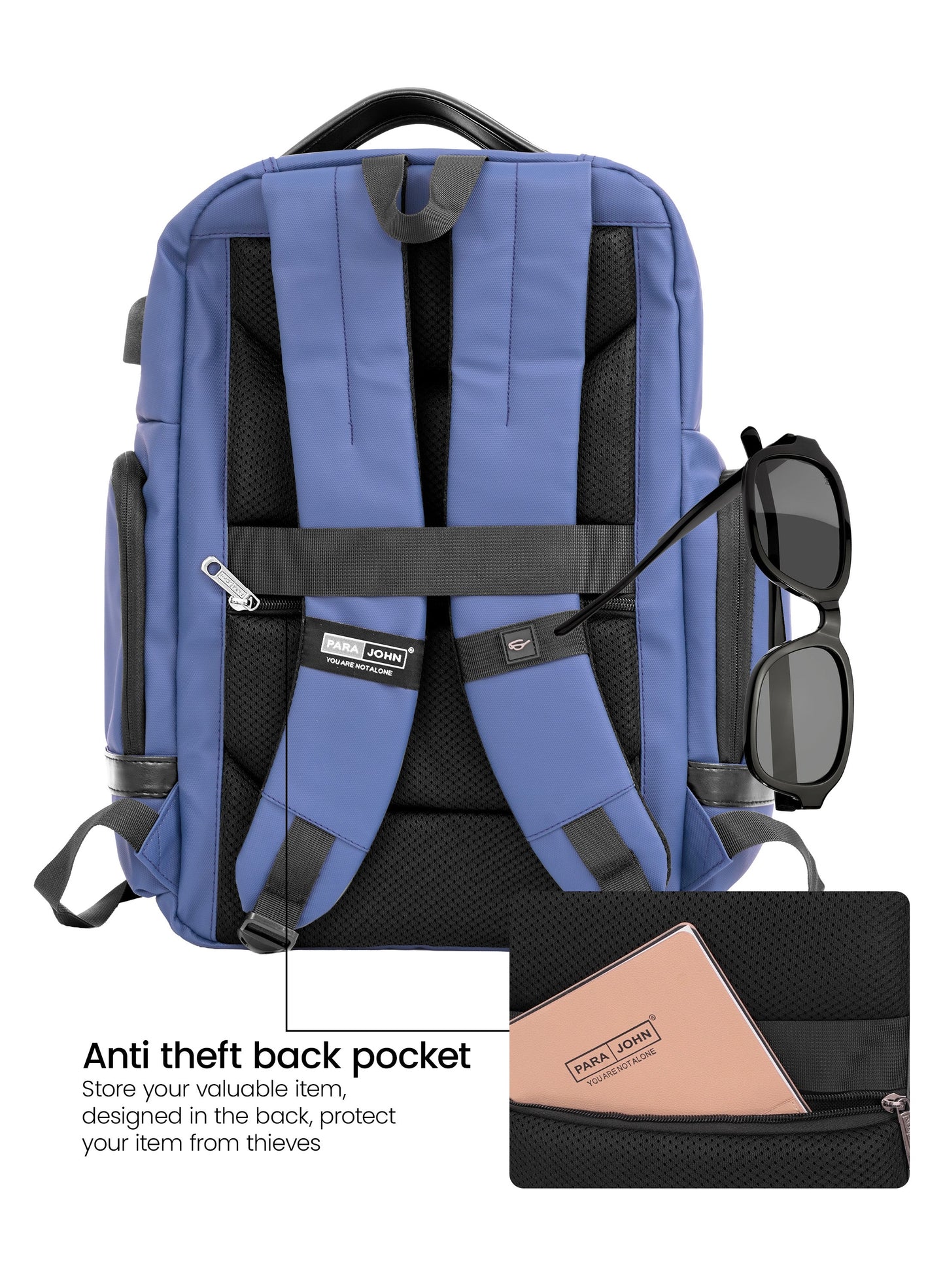 Parajohn CityGear 18 Inch Laptop Backpack for Men – Premium PU Leather Business Travel Bag with USB Charging Port, Multi-Compartment Office Backpack  PARAJOHN UAE