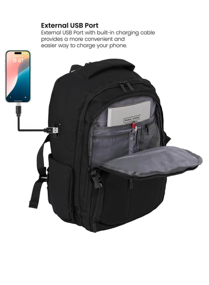 Parajohn UrbanForge 18 Inch Laptop Backpack for Men – Water-Resistant Smart Travel Backpack with USB Charging Port, Spacious Multi-Compartment Business & College Backpack  PARAJOHN UAE
