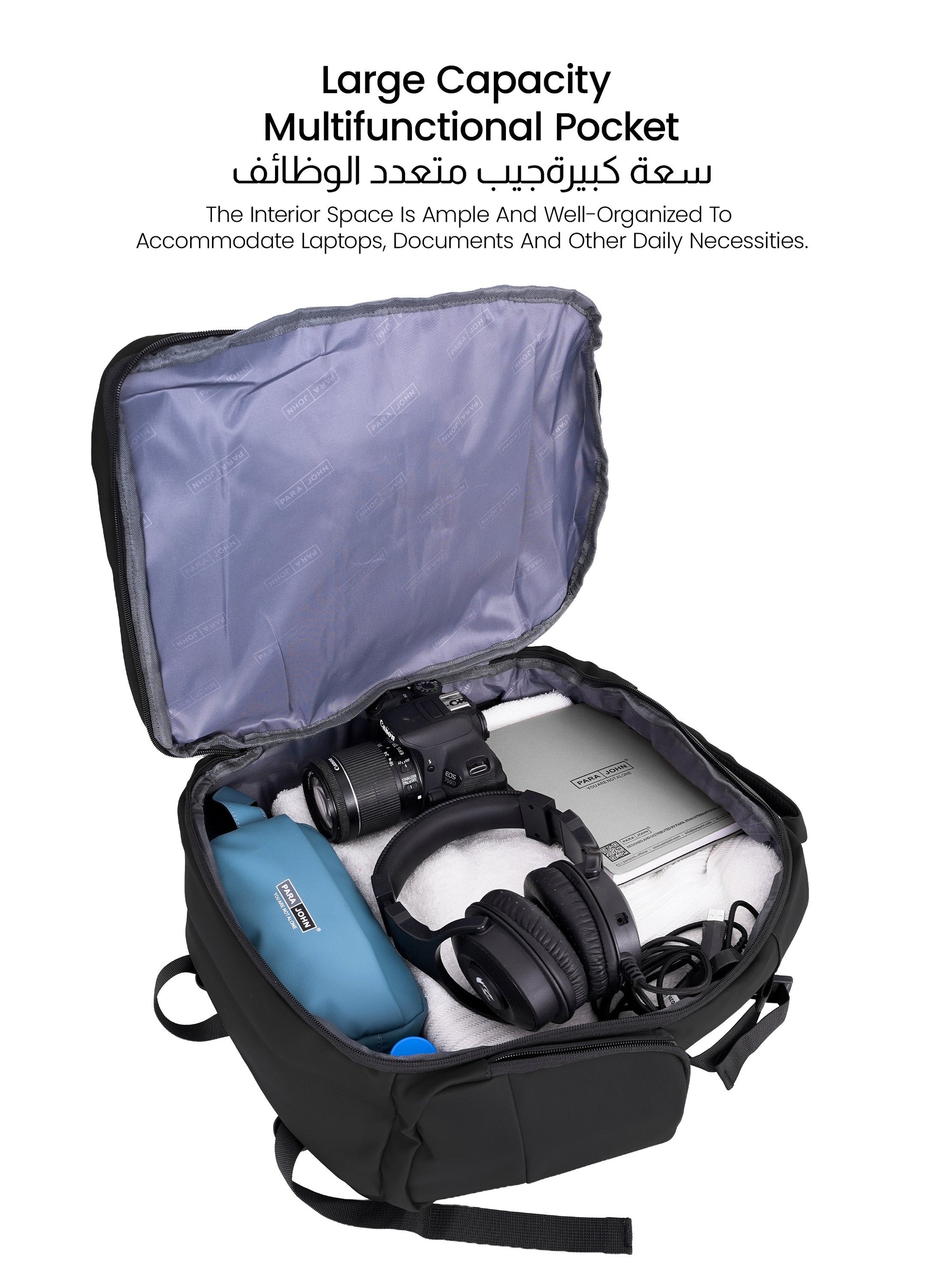 Parajohn UrbanForge 18 Inch Laptop Backpack for Men – Water-Resistant Smart Travel Backpack with USB Charging Port, Spacious Multi-Compartment Business & College Backpack  PARAJOHN UAE