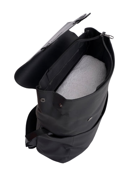 Parajohn London Wayfarer PU Leather Laptop Backpack – 16.3” Stylish Flap Design Business & Travel Backpack for Men & Women