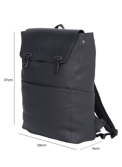 Parajohn London Wayfarer PU Leather Laptop Backpack – 16.3” Stylish Flap Design Business & Travel Backpack for Men & Women