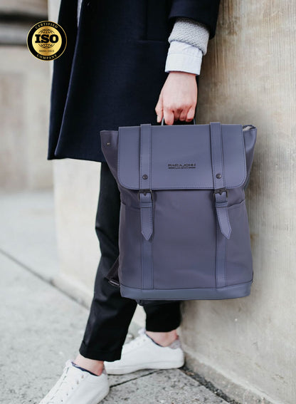 Parajohn London Wayfarer PU Leather Laptop Backpack – 16.3” Stylish Flap Design Business & Travel Backpack for Men & Women