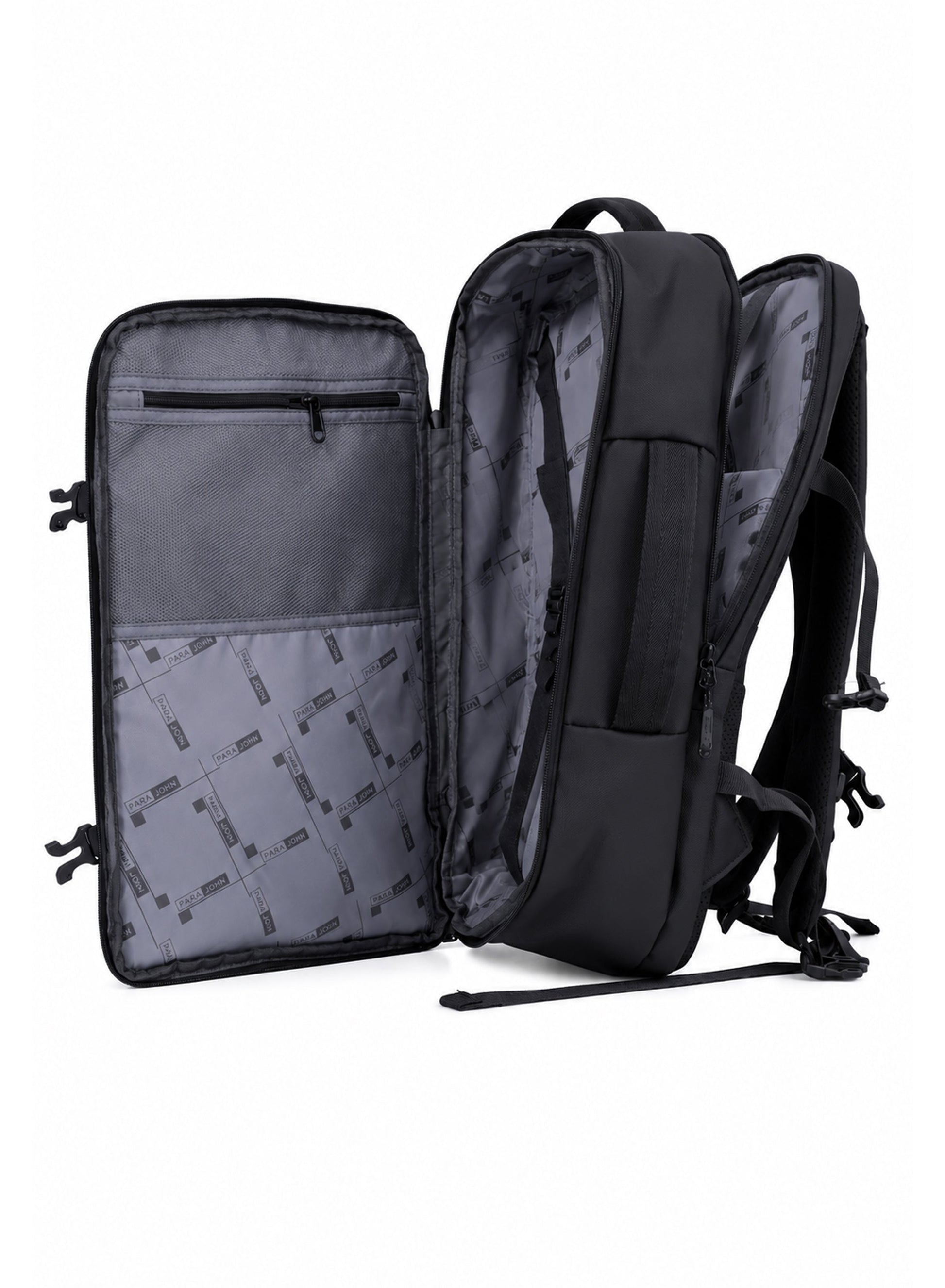 Para John TravioN 19 Inch Travel Laptop Backpack | 30L Water-Resistant PU Coated Polyester Backpack with Trolley Sleeve, Hidden Back Pocket & Padded Laptop Compartment | Business, Office & Travel Backpack  PARAJOHN UAE