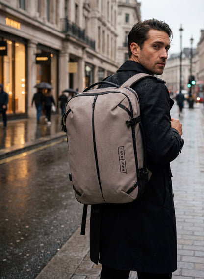 Para John TravioN 19 Inch Travel Laptop Backpack | 30L Water-Resistant PU Coated Polyester Backpack with Trolley Sleeve, Hidden Back Pocket & Padded Laptop Compartment | Business, Office & Travel Backpack  PARAJOHN UAE