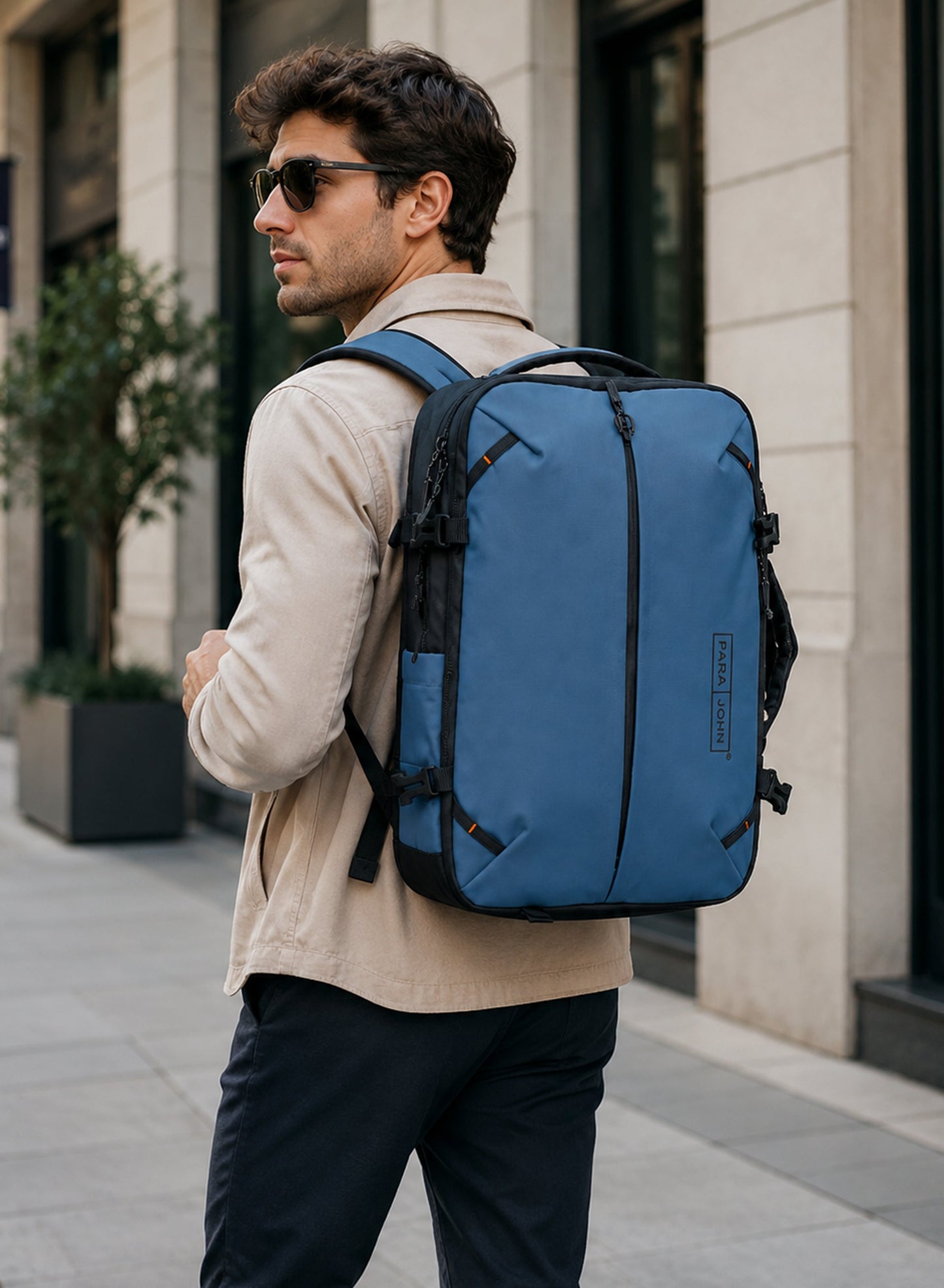 Para John TravioN 19 Inch Travel Laptop Backpack | 30L Water-Resistant PU Coated Polyester Backpack with Trolley Sleeve, Hidden Back Pocket & Padded Laptop Compartment | Business, Office & Travel Backpack  PARAJOHN UAE