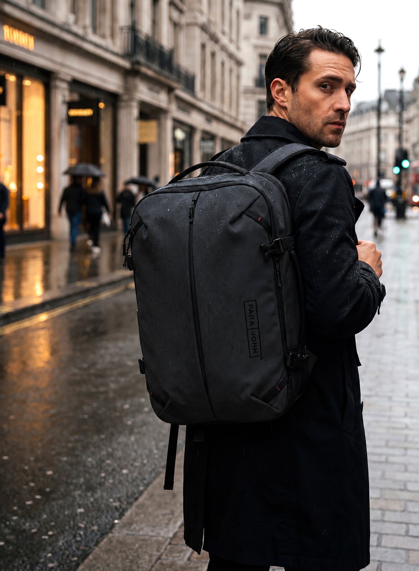 Para John TravioN 19 Inch Travel Laptop Backpack | 30L Water-Resistant PU Coated Polyester Backpack with Trolley Sleeve, Hidden Back Pocket & Padded Laptop Compartment | Business, Office & Travel Backpack  PARAJOHN UAE