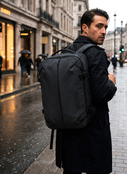 Para John TravioN 19 Inch Travel Laptop Backpack | 30L Water-Resistant PU Coated Polyester Backpack with Trolley Sleeve, Hidden Back Pocket & Padded Laptop Compartment | Business, Office & Travel Backpack  PARAJOHN UAE