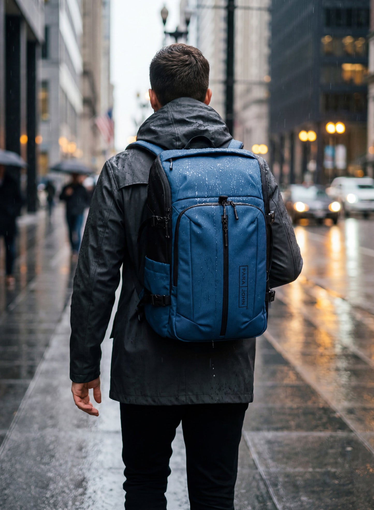 Parajohn STRIDER 18 Inch Water-Resistant Laptop Backpack, PU Coated Polyester Travel Bag with Trolley Sleeve, Concealed Back Pocket & Cushioned Laptop Compartment  PARAJOHN UAE