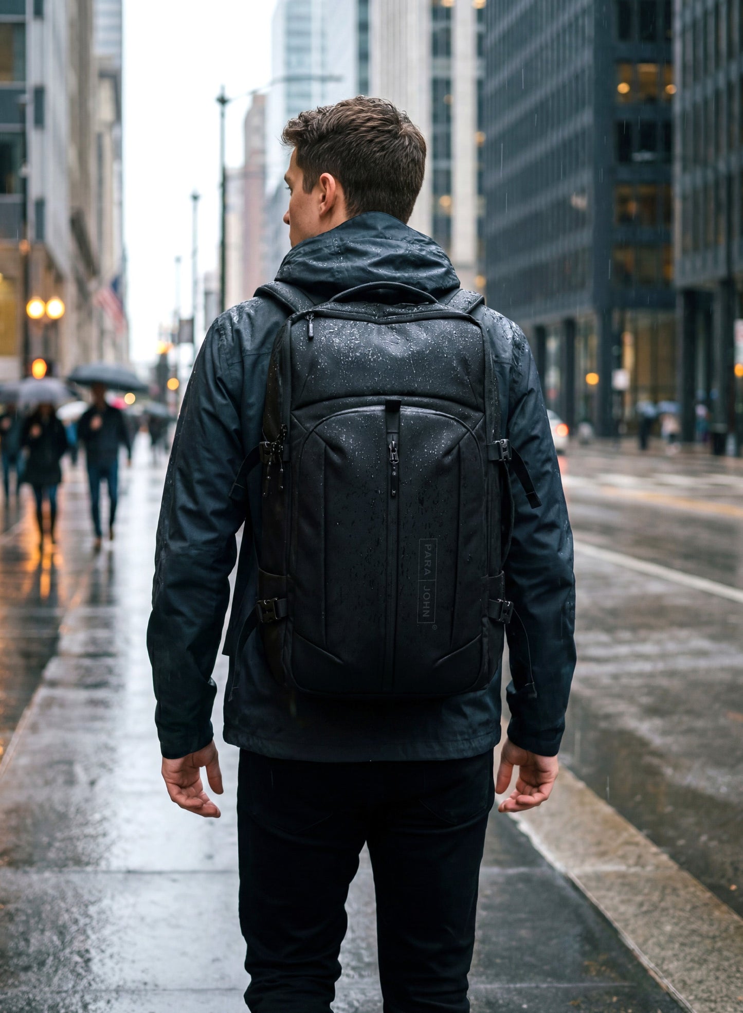 Parajohn STRIDER 18 Inch Water-Resistant Laptop Backpack, PU Coated Polyester Travel Bag with Trolley Sleeve, Concealed Back Pocket & Cushioned Laptop Compartment  PARAJOHN UAE
