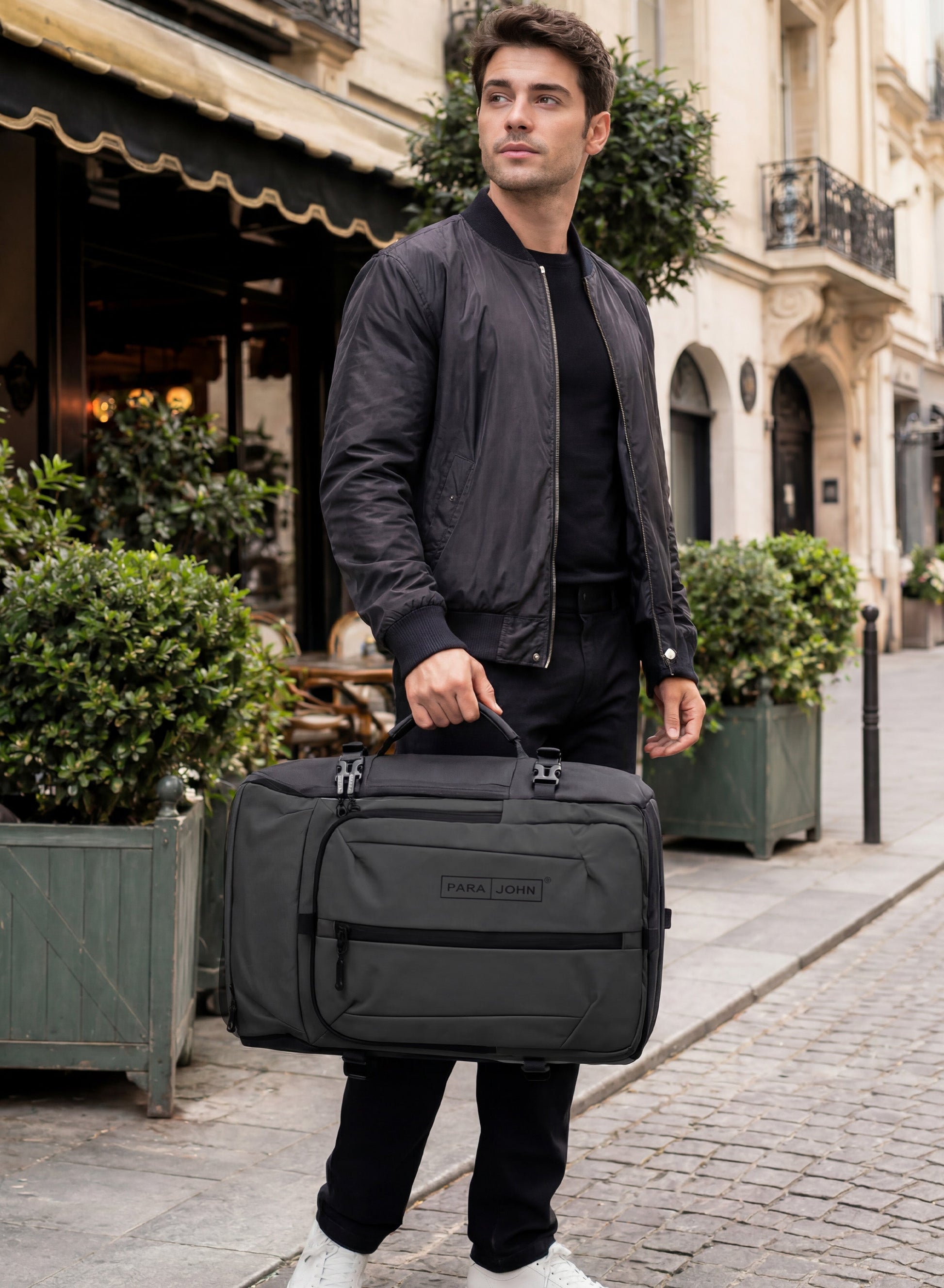 Parajohn STRIDER 18 Inch Water-Resistant Laptop Backpack, PU Coated Polyester Travel Bag with Trolley Sleeve, Concealed Back Pocket & Cushioned Laptop Compartment  PARAJOHN UAE