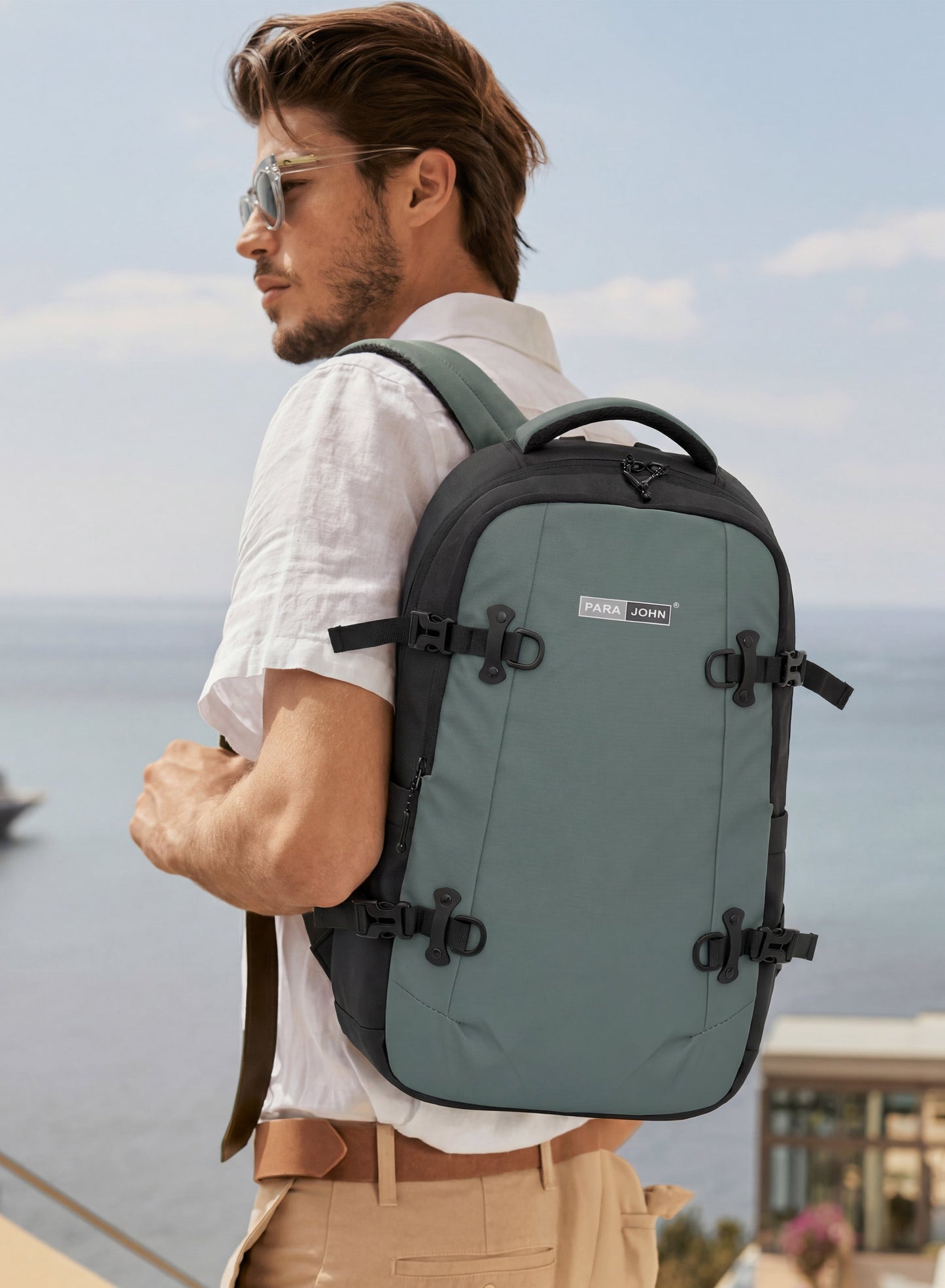 Parajohn TREKCORE 19 Inch Travel Laptop Backpack, Water-Resistant Polyester Business Backpack with Trolley Sleeve, Back Pocket & Large Capacity Storage for Office, College & Daily Travel  PARAJOHN UAE