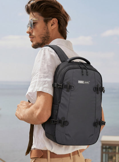 Parajohn TREKCORE 19 Inch Travel Laptop Backpack, Water-Resistant Polyester Business Backpack with Trolley Sleeve, Back Pocket & Large Capacity Storage for Office, College & Daily Travel  PARAJOHN UAE