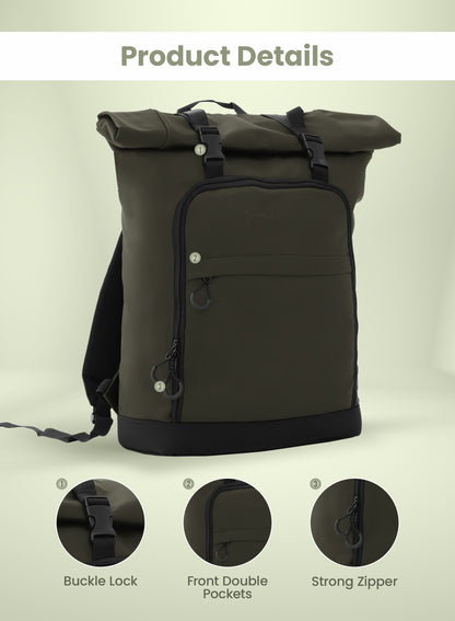 Unisex Rolltop Rucksack with laptop compartment