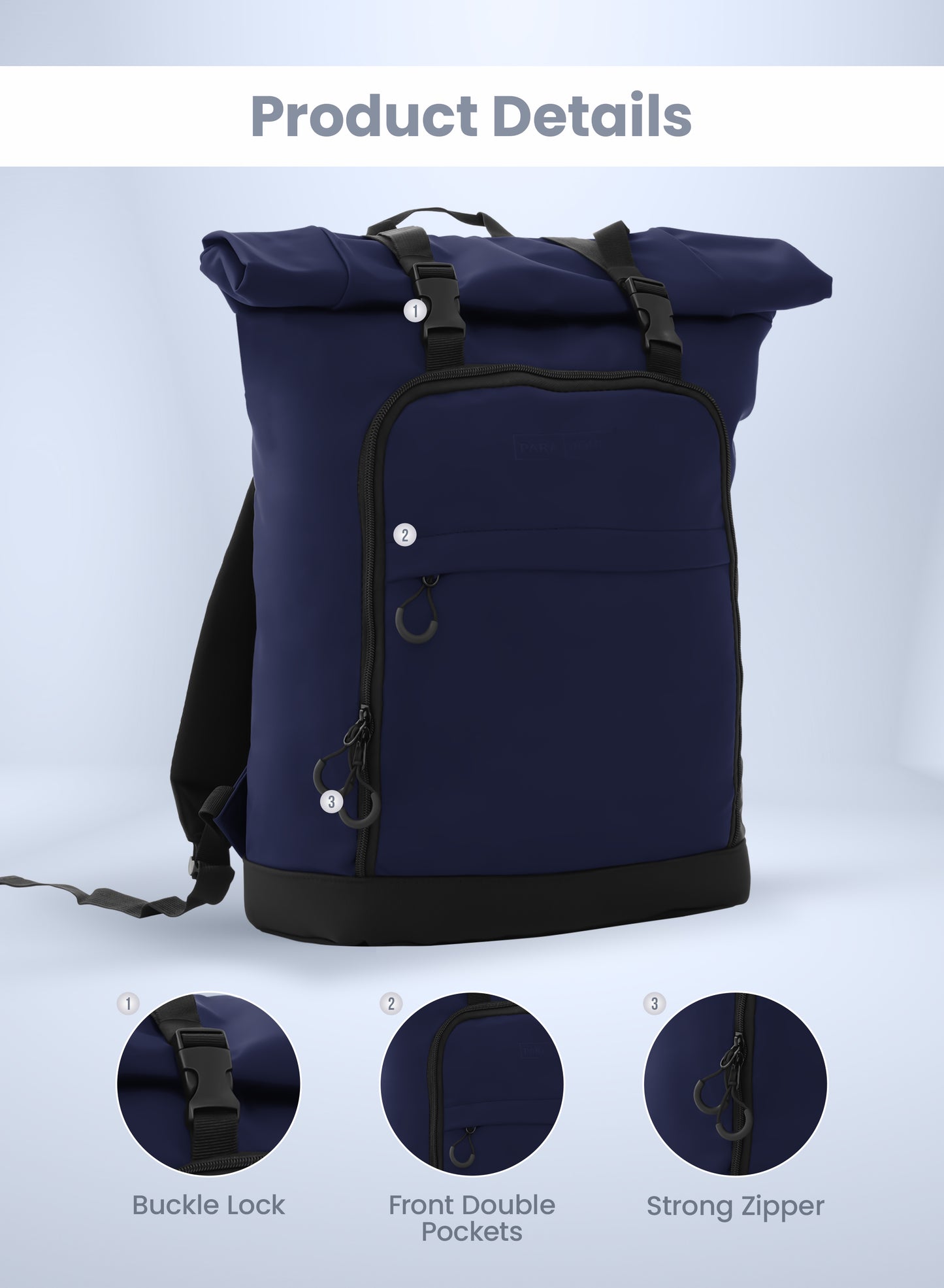 Unisex Rolltop Rucksack with laptop compartment