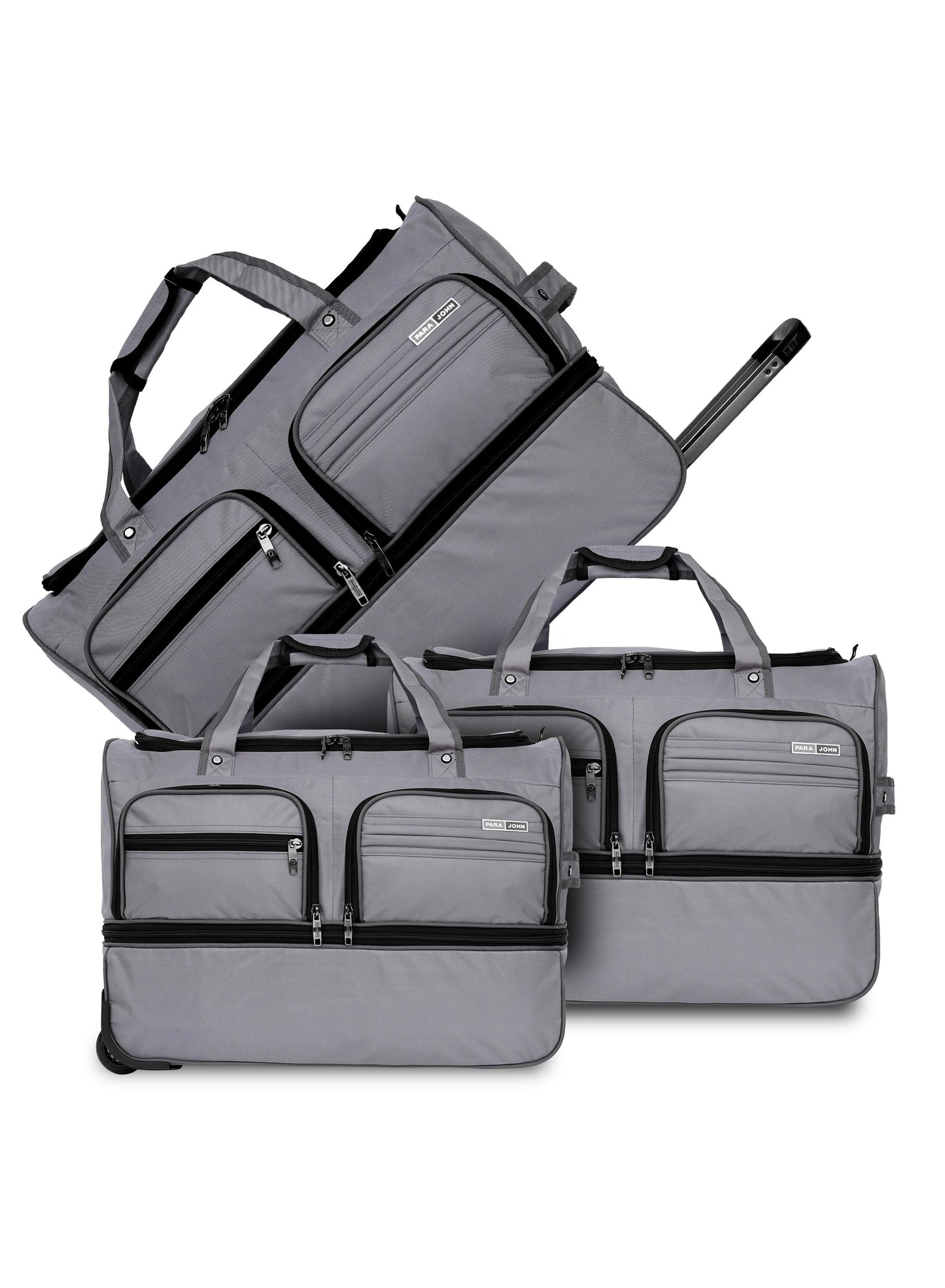 Parajohn Carry Max 3PCS Expandable 2-Wheel Duffle Bag Set – Large Capacity Rolling Travel Bag Set (20”, 24”, 28”), Durable Nylon Luggage with Trolley Handle  PARAJOHN UAE