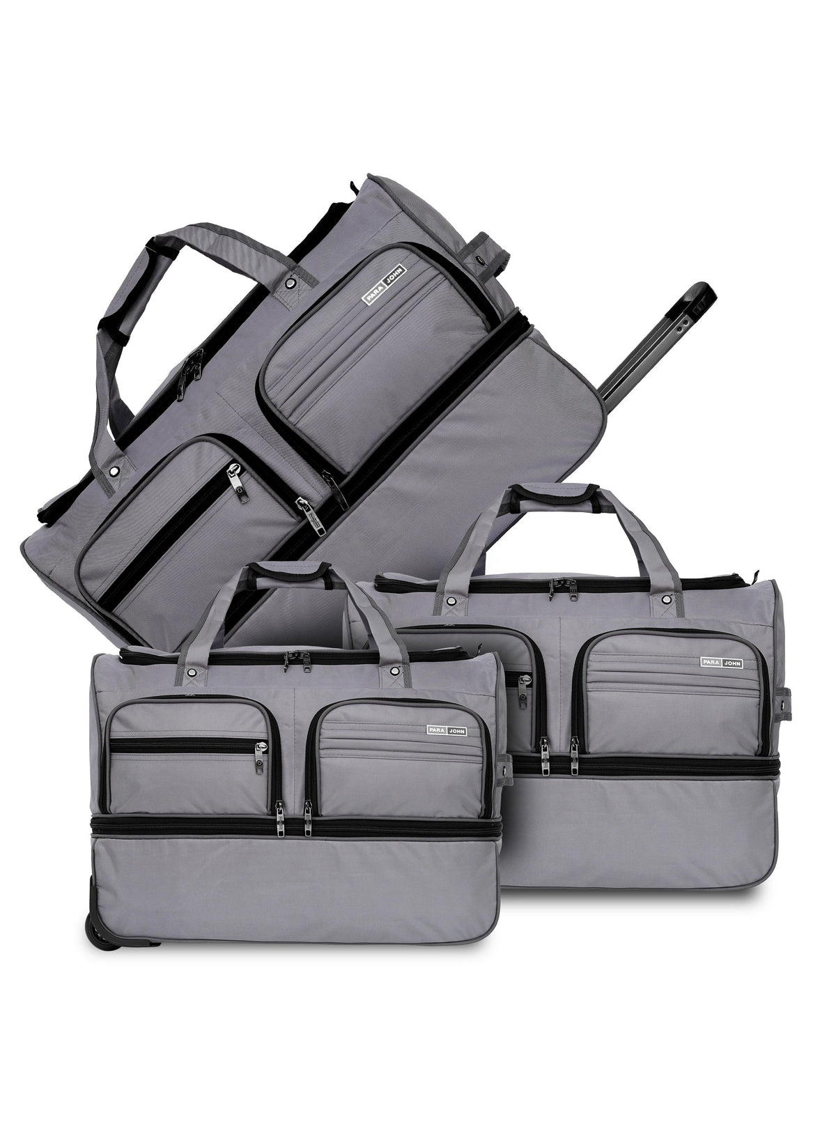 Parajohn Carry Max 3PCS Expandable 2-Wheel Duffle Bag Set – Large Capacity Rolling Travel Bag Set (20”, 24”, 28”), Durable Nylon Luggage with Trolley Handle  PARAJOHN UAE