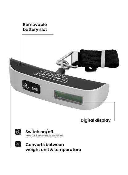 ParaJohn Scalex Digital Luggage Scale — High Accuracy Weighing | Portable Travel Scale with Hook  PARAJOHN UAE