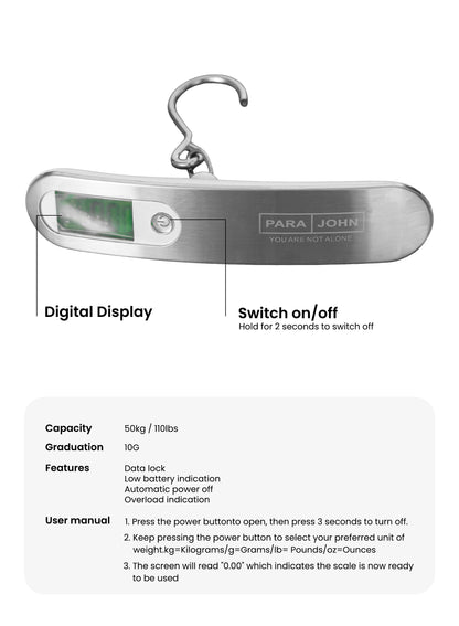 Parajohn Scalex Digital Luggage Scale — High Accuracy Weighing | Portable Travel Scale with Hook  PARAJOHN UAE