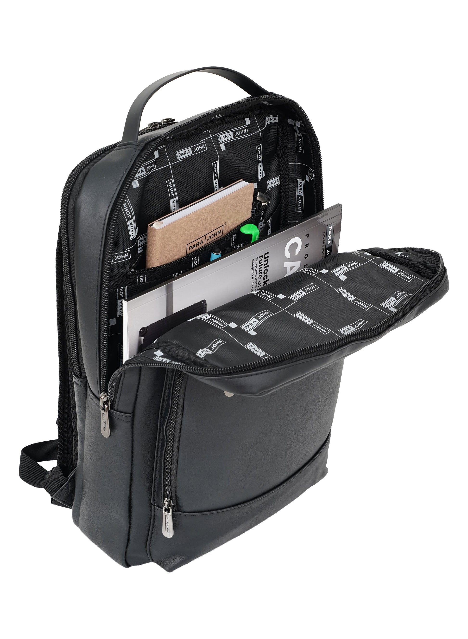 PARA JOHN ExecForm 16 Inch Laptop Backpack for Men – Premium PU Leather Slim Business Office Bag, Padded & Breathable Design  PARAJOHN UAE