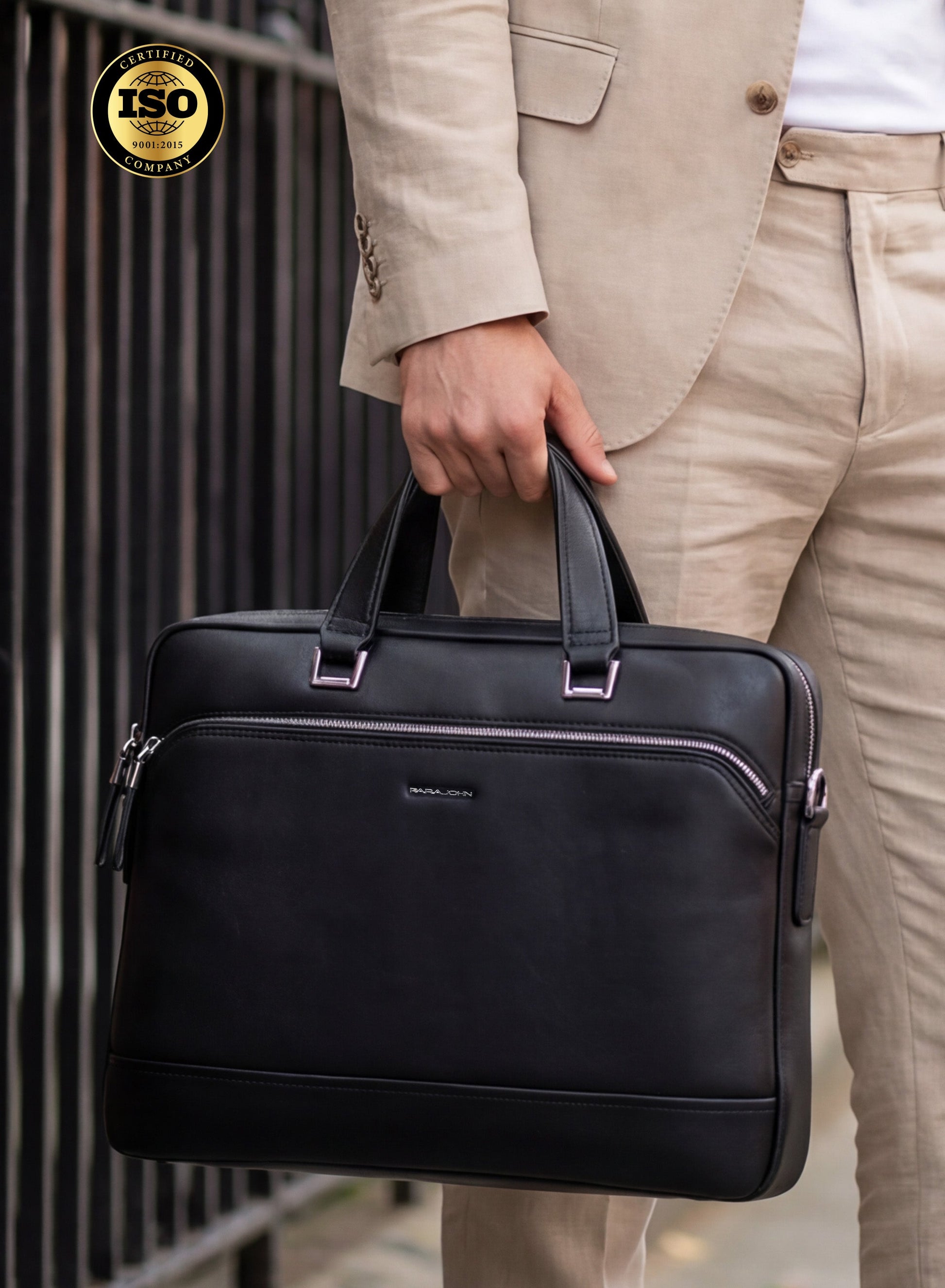 Parajohn  14” Executive Laptop Briefcase – Sleek PVC Leather Office Bag with Shoulder Strap for Professionals  PARAJOHN UAE