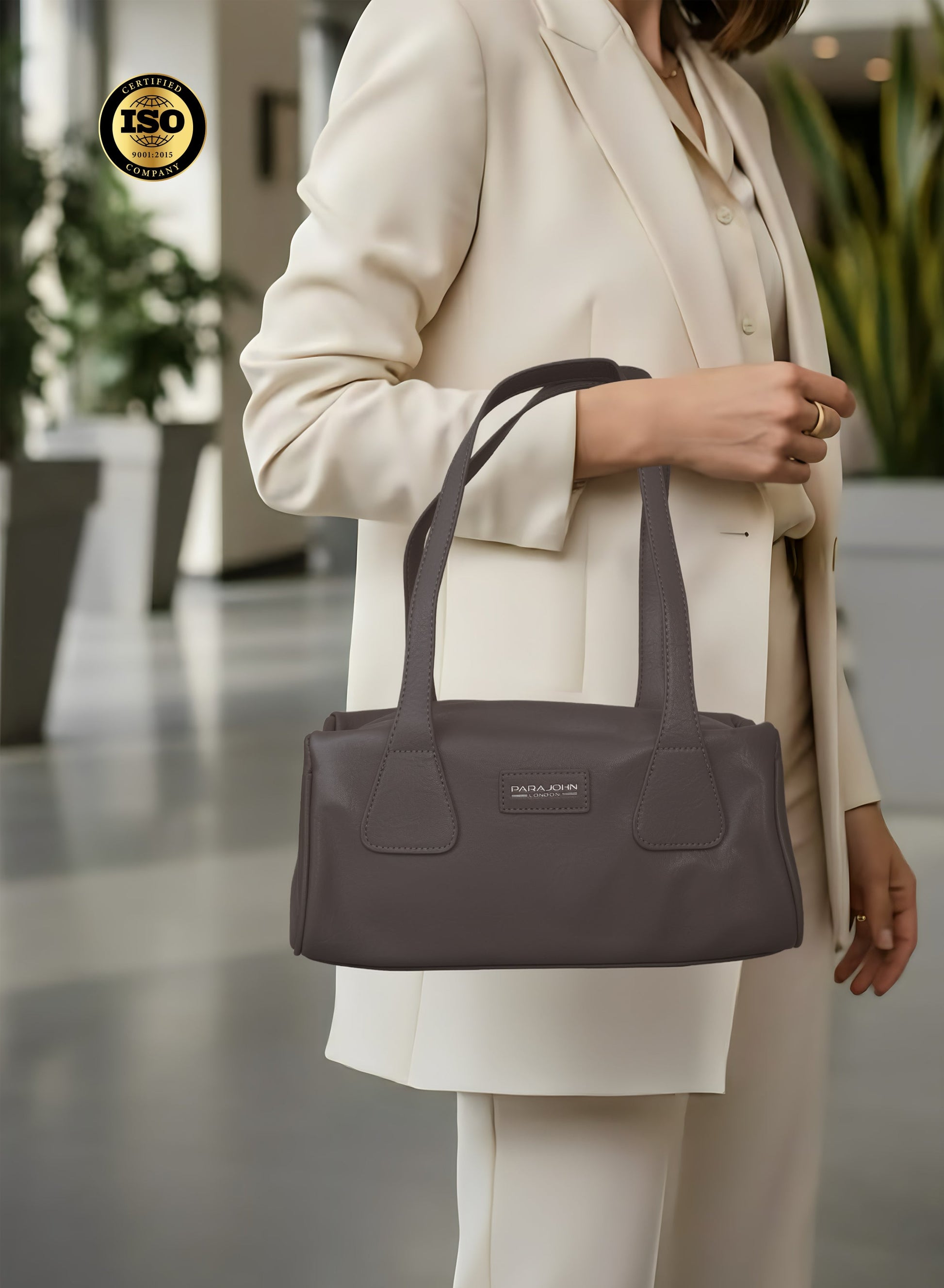 Parajohn Milano Luxe Women’s Shoulder Bag – Premium PU Leather Structured Handbag with Elegant Dual Handles & Timeless Classic Design  PARAJOHN UAE