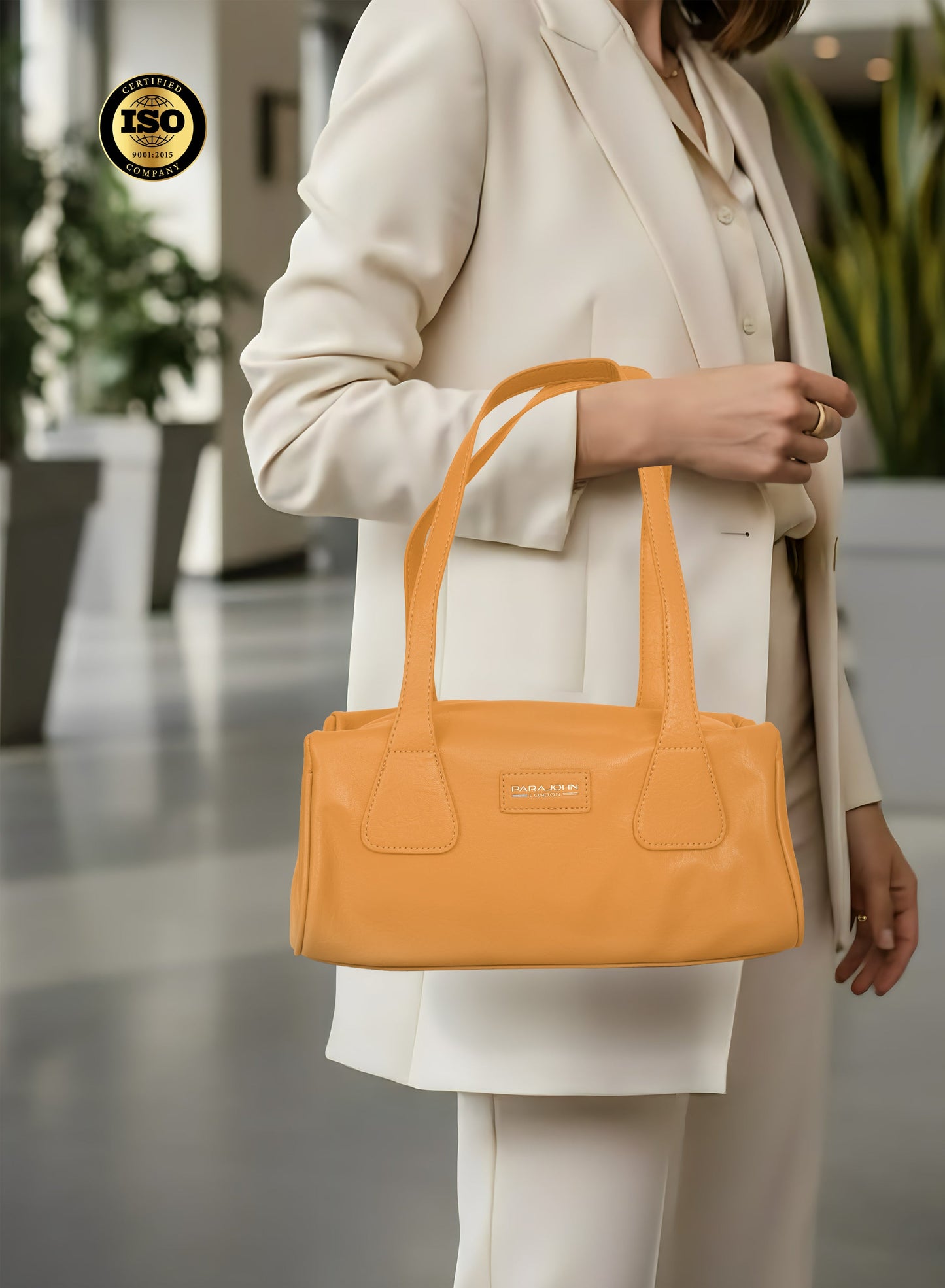 Parajohn Milano Luxe Women’s Shoulder Bag – Premium PU Leather Structured Handbag with Elegant Dual Handles & Timeless Classic Design  PARAJOHN UAE