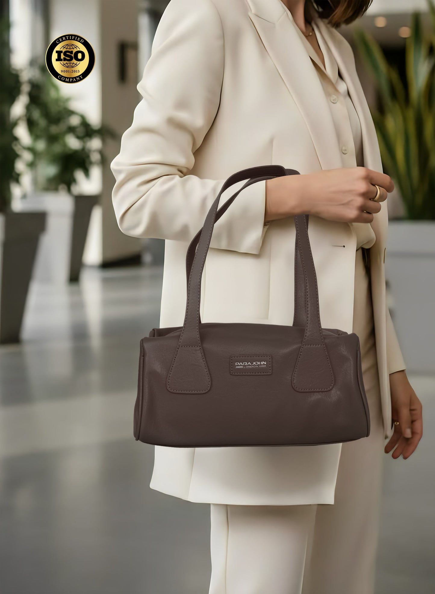 Parajohn Milano Luxe Women’s Shoulder Bag – Premium PU Leather Structured Handbag with Elegant Dual Handles & Timeless Classic Design  PARAJOHN UAE