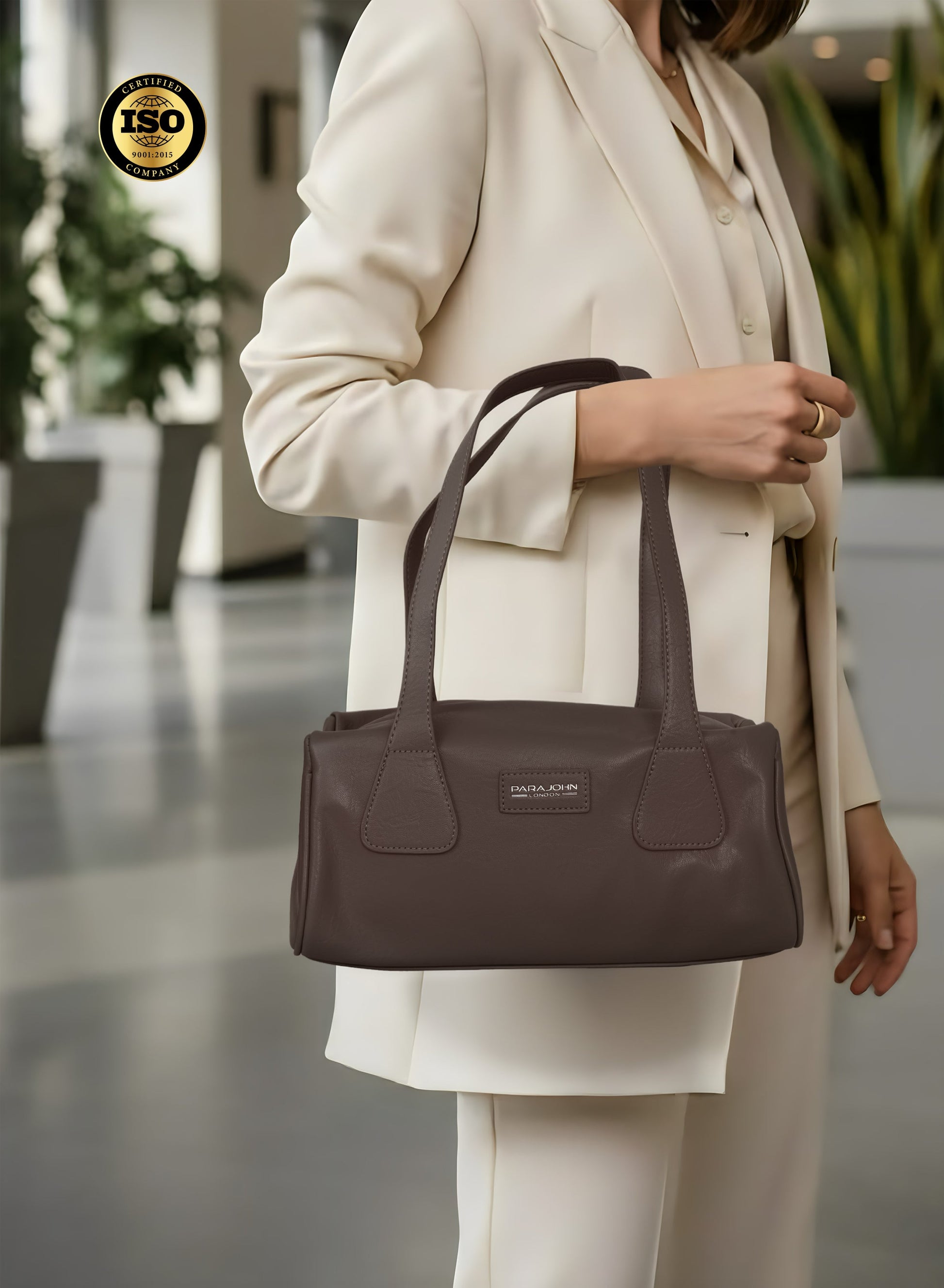 Parajohn Milano Luxe Women’s Shoulder Bag – Premium PU Leather Structured Handbag with Elegant Dual Handles & Timeless Classic Design  PARAJOHN UAE
