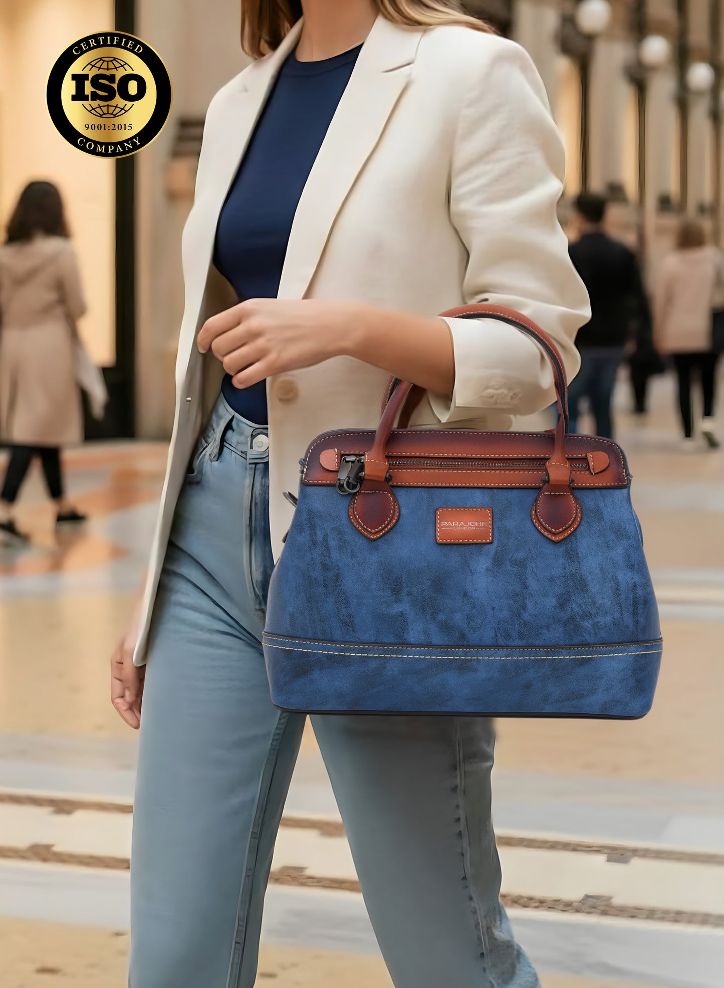 Parajohn London Ladies Vintage PU Handbag | Women’s Elegant Everyday Tote with Luxurious Leather-Finish Design