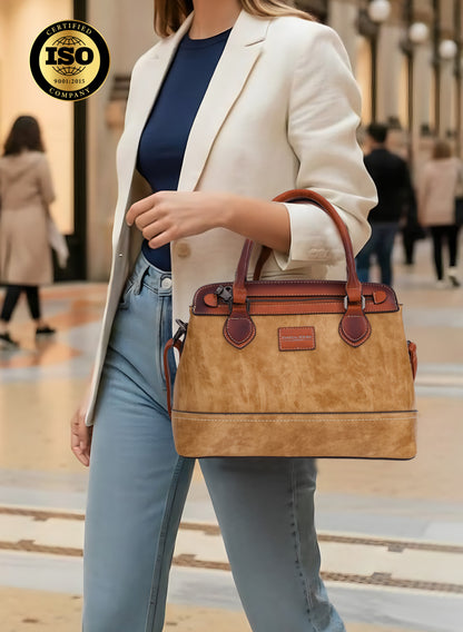 Parajohn London Ladies Vintage PU Handbag | Women’s Elegant Everyday Tote with Luxurious Leather-Finish Design