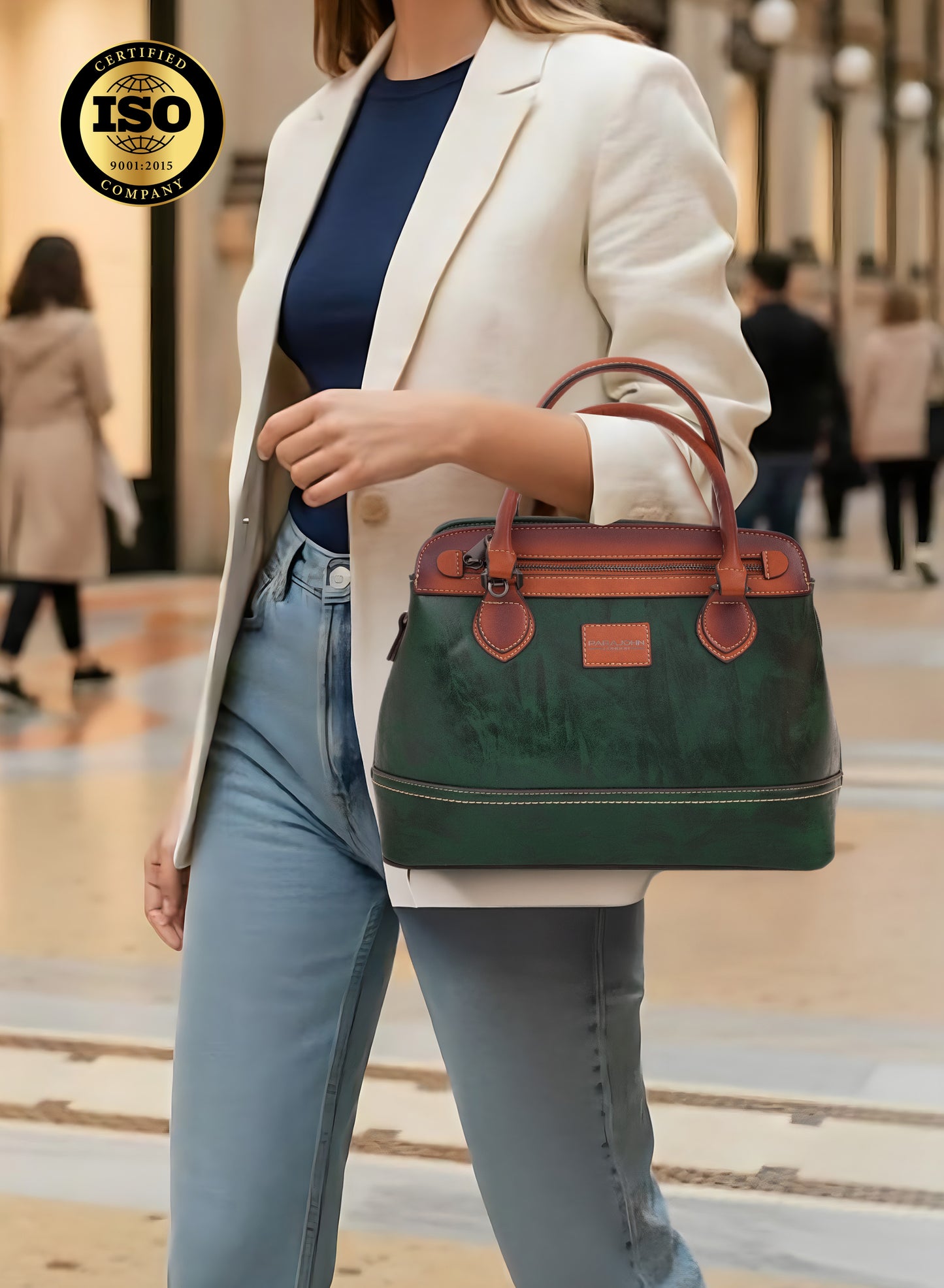 Parajohn London Ladies Vintage PU Handbag | Women’s Elegant Everyday Tote with Luxurious Leather-Finish Design