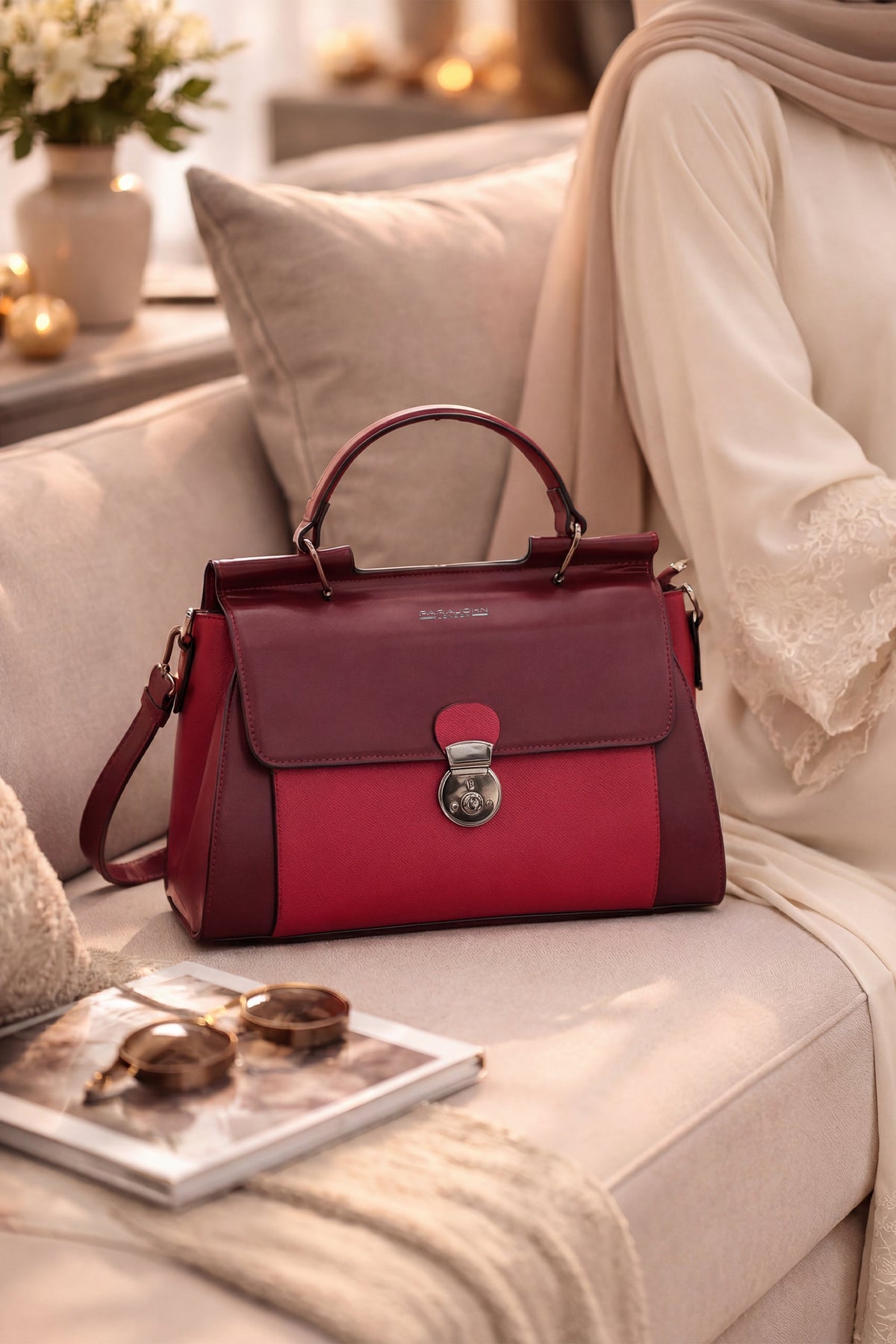 Parajohn Prime Collection Handbag — Elegant Lock Design | Premium Leather Finish  PARAJOHN UAE