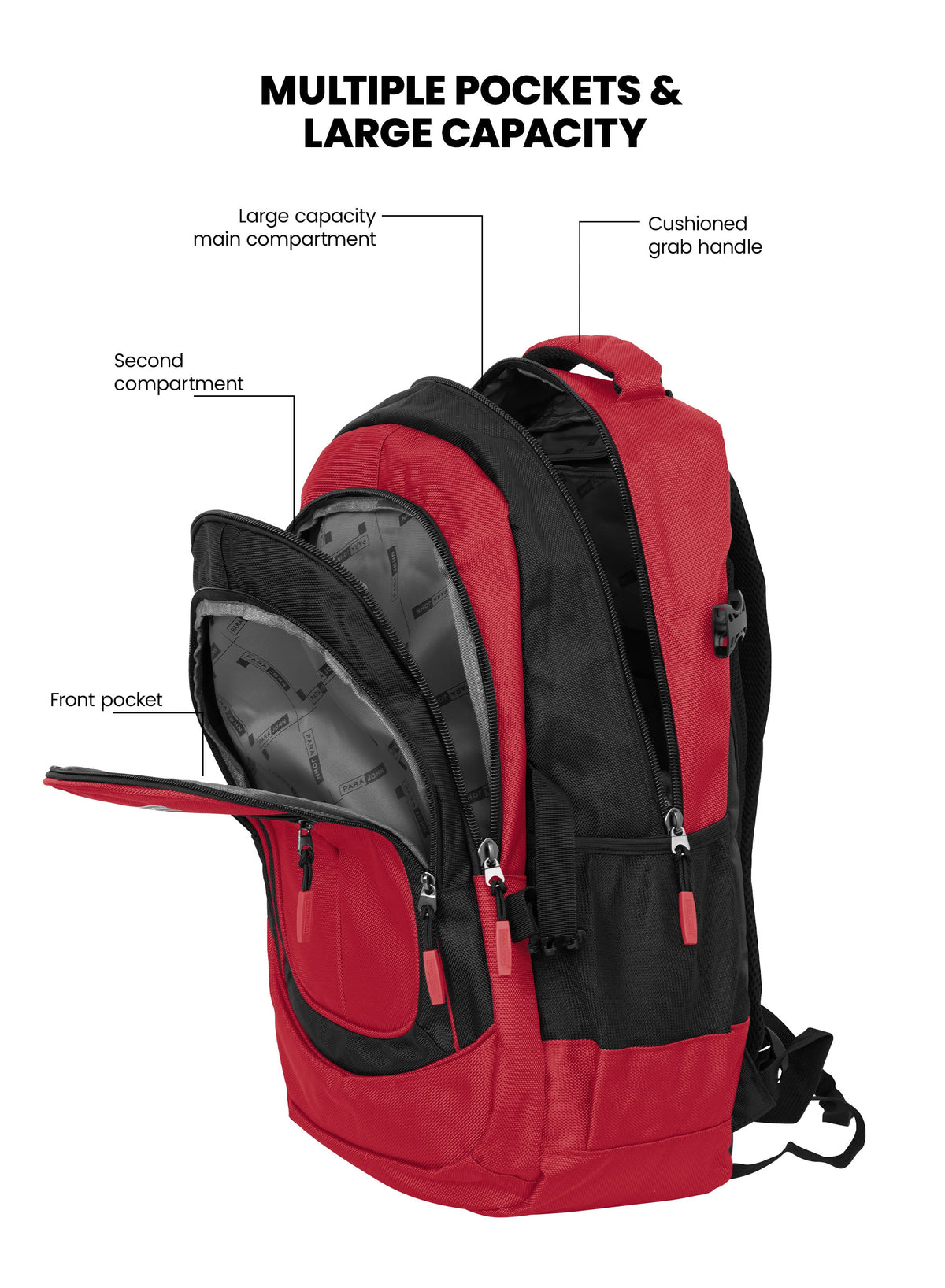 Parajohn School Backpack – Durable Polyester Laptop & Travel Bag with Multi Compartments (18”–24”)  PARAJOHN UAE