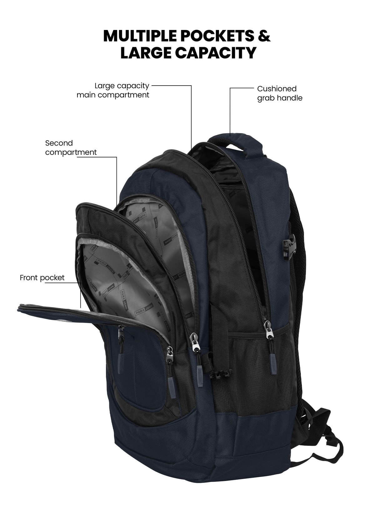 Parajohn School Backpack – Durable Polyester Laptop & Travel Bag with Multi Compartments (18”–24”)  PARAJOHN UAE