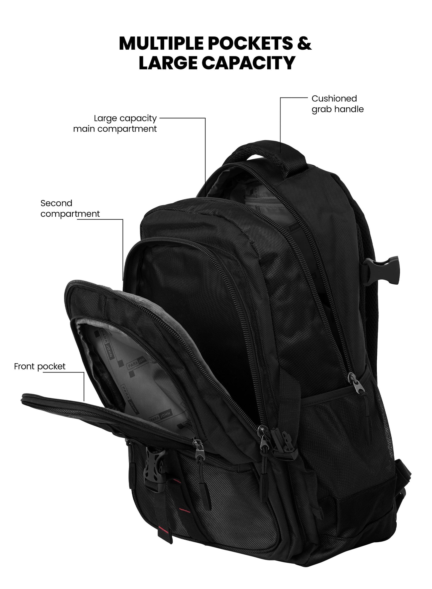 Parajohn School Backpack – Durable Nylon Multi-Compartment School Bag22"with Strong Zipper and Comfortable Handle  PARAJOHN UAE