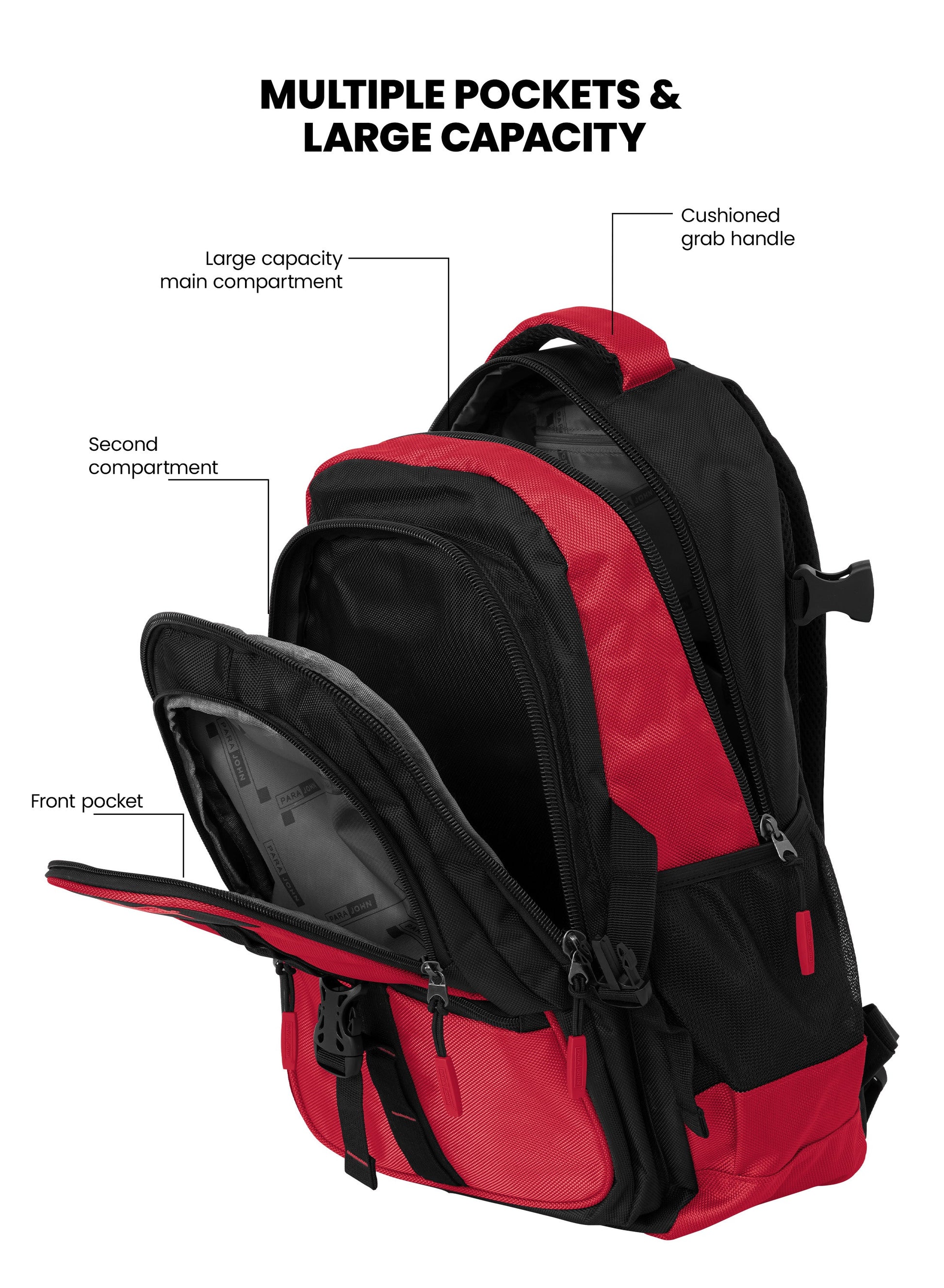 Parajohn School Backpack – Durable Nylon Multi-Compartment School Bag22"with Strong Zipper and Comfortable Handle  PARAJOHN UAE