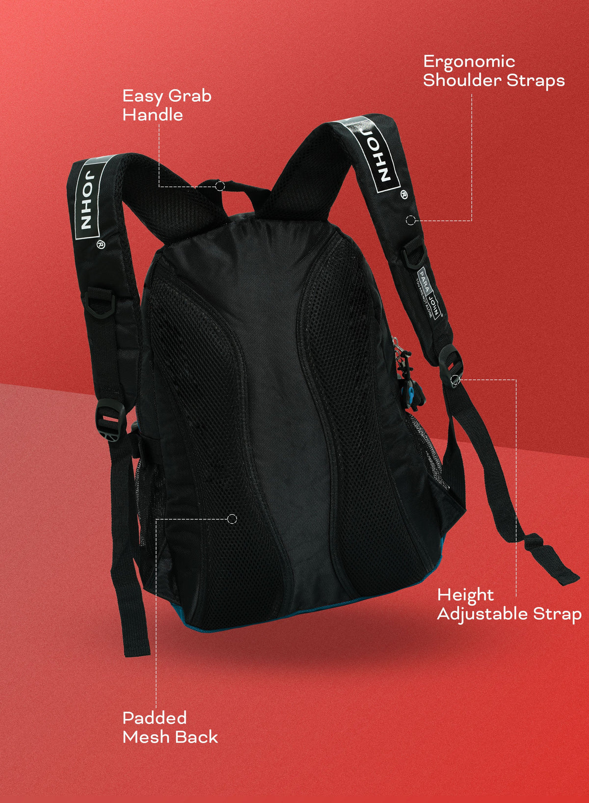 ParaJohn Durable Student Backpack – 1670D Water-Resistant Multi-Compartment Bag with Strong Zippers & Comfortable Carry Handle, Available in 18”, 20”, 22” & 24” Sizes  PARAJOHN UAE