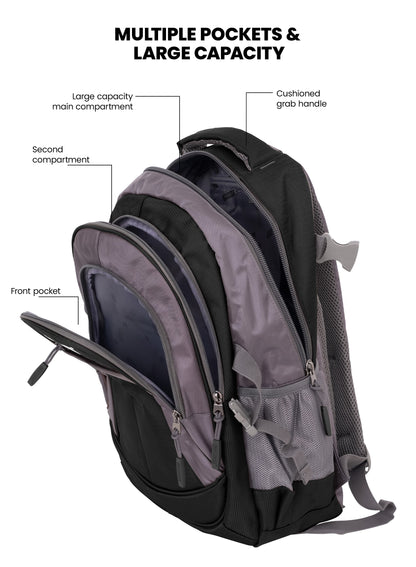 ParaJohn School Backpack – Durable 1680D PVC Coated Multi-Compartment School Bag with Strong Zipper and Handle, Available in Sizes 14”, 16”, 18”, 20”, 22” & 24”  PARAJOHN UAE