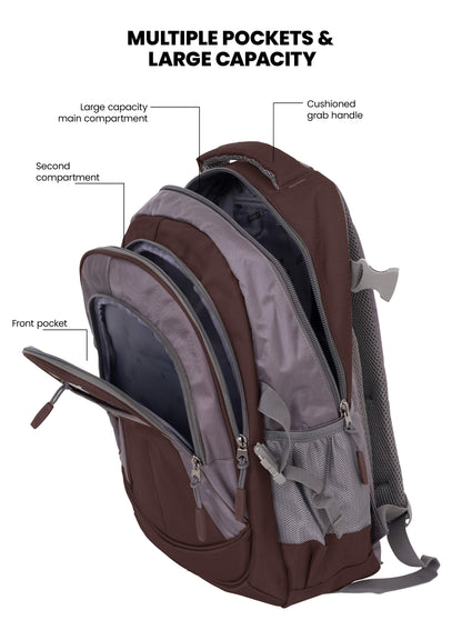 ParaJohn School Backpack – Durable 1680D PVC Coated Multi-Compartment School Bag with Strong Zipper and Handle, Available in Sizes 14”, 16”, 18”, 20”, 22” & 24”  PARAJOHN UAE