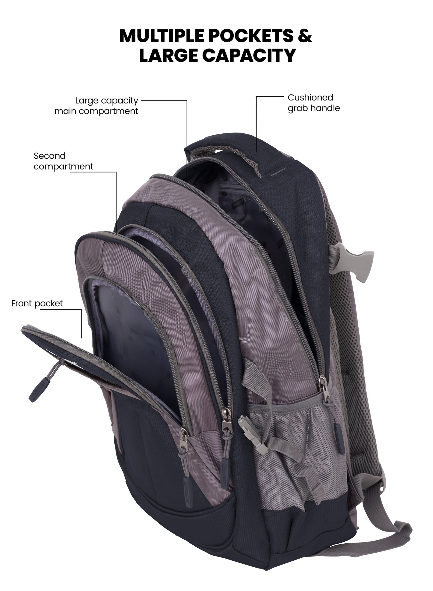 ParaJohn School Backpack – Durable 1680D PVC Coated Multi-Compartment School Bag with Strong Zipper and Handle, Available in Sizes 14”, 16”, 18”, 20”, 22” & 24”  PARAJOHN UAE