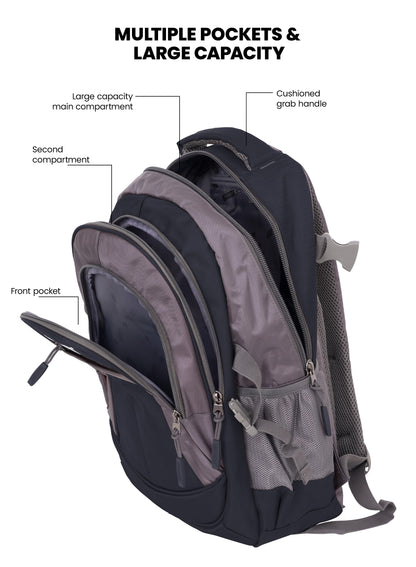ParaJohn School Backpack – Durable 1680D PVC Coated Multi-Compartment School Bag with Strong Zipper and Handle, Available in Sizes 14”, 16”, 18”, 20”, 22” & 24”  PARAJOHN UAE