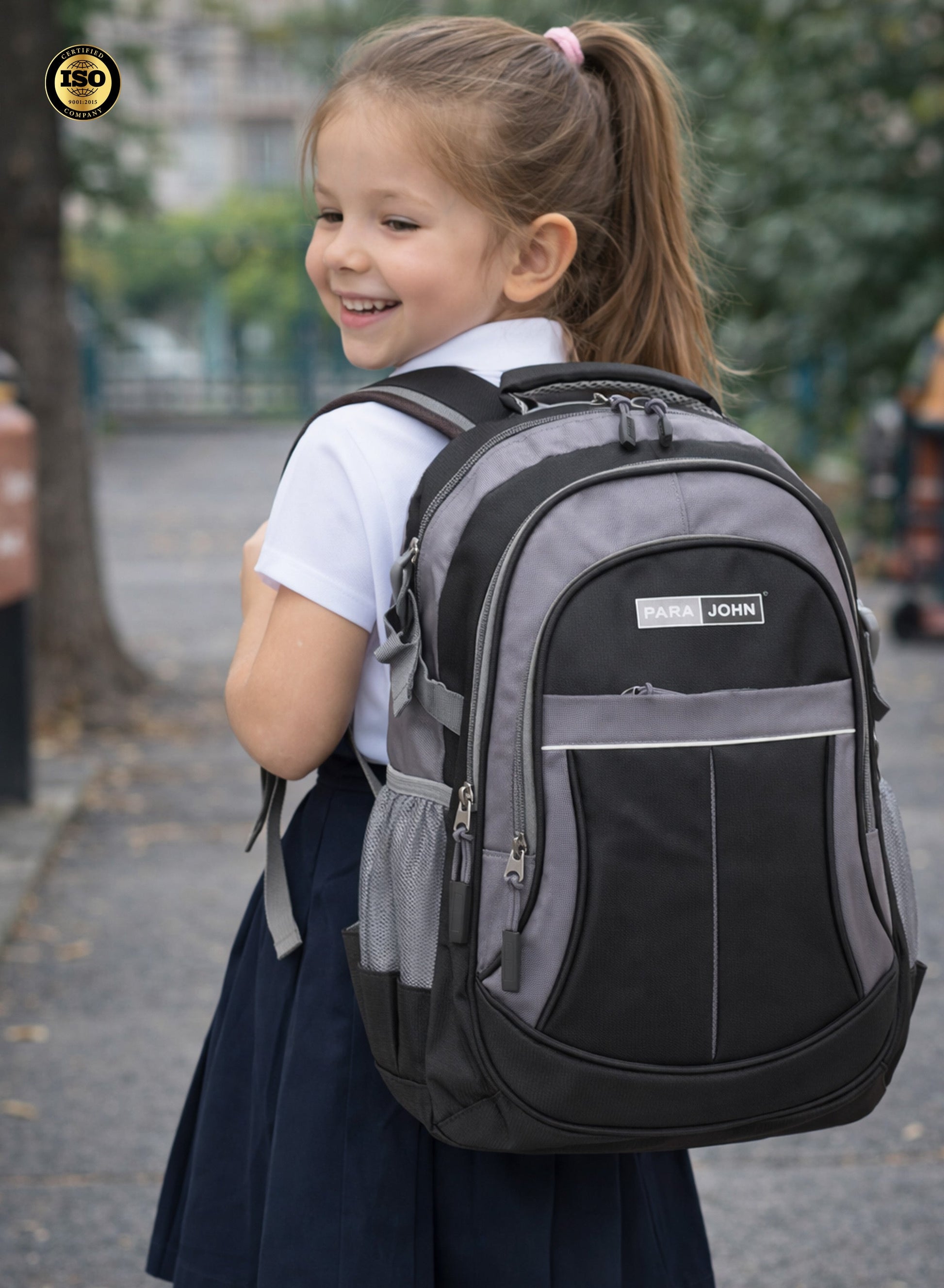 ParaJohn School Backpack – Durable 1680D PVC Coated Multi-Compartment School Bag with Strong Zipper and Handle, Available in Sizes 14”, 16”, 18”, 20”, 22” & 24”  PARAJOHN UAE
