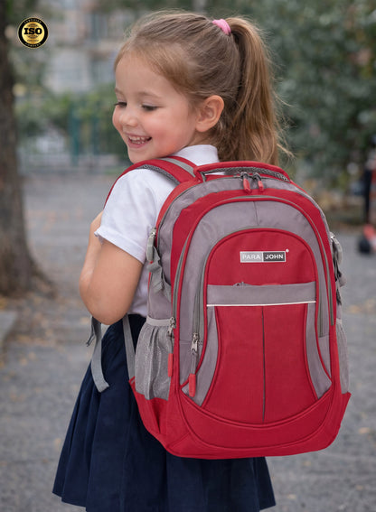 ParaJohn School Backpack – Durable 1680D PVC Coated Multi-Compartment School Bag with Strong Zipper and Handle, Available in Sizes 14”, 16”, 18”, 20”, 22” & 24”  PARAJOHN UAE