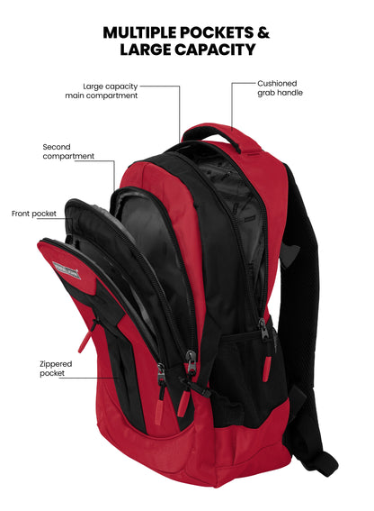 Parajohn School Backpack – Durable Polyester Multi-Compartment  School Bag 20" with Strong Zipper and Comfortable Handle  PARAJOHN UAE