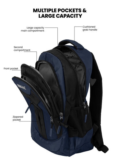 Parajohn School Backpack – Durable Polyester Multi-Compartment  School Bag 20" with Strong Zipper and Comfortable Handle  PARAJOHN UAE