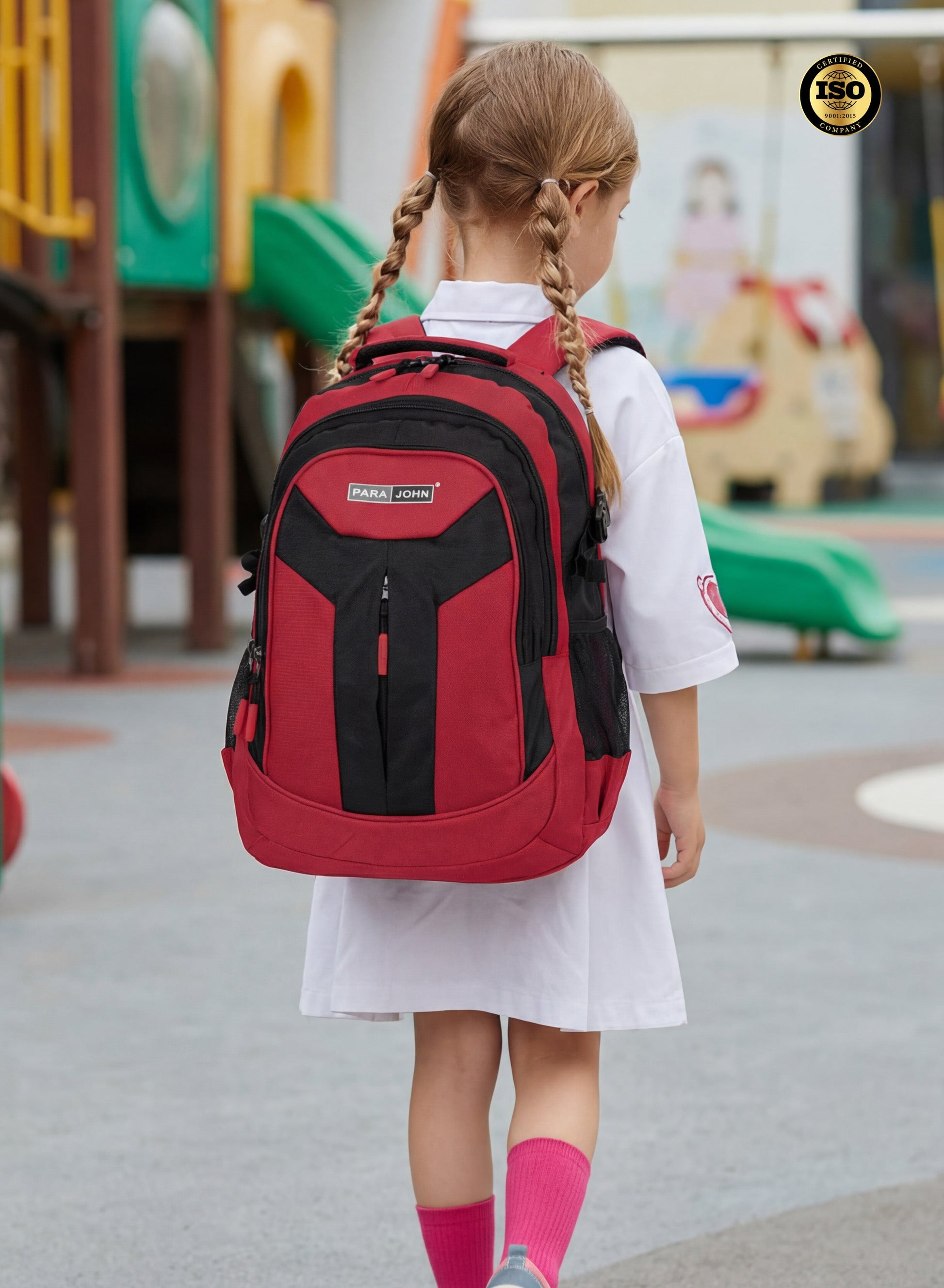 Parajohn School Backpack – Durable Polyester Multi-Compartment  School Bag 20" with Strong Zipper and Comfortable Handle  PARAJOHN UAE