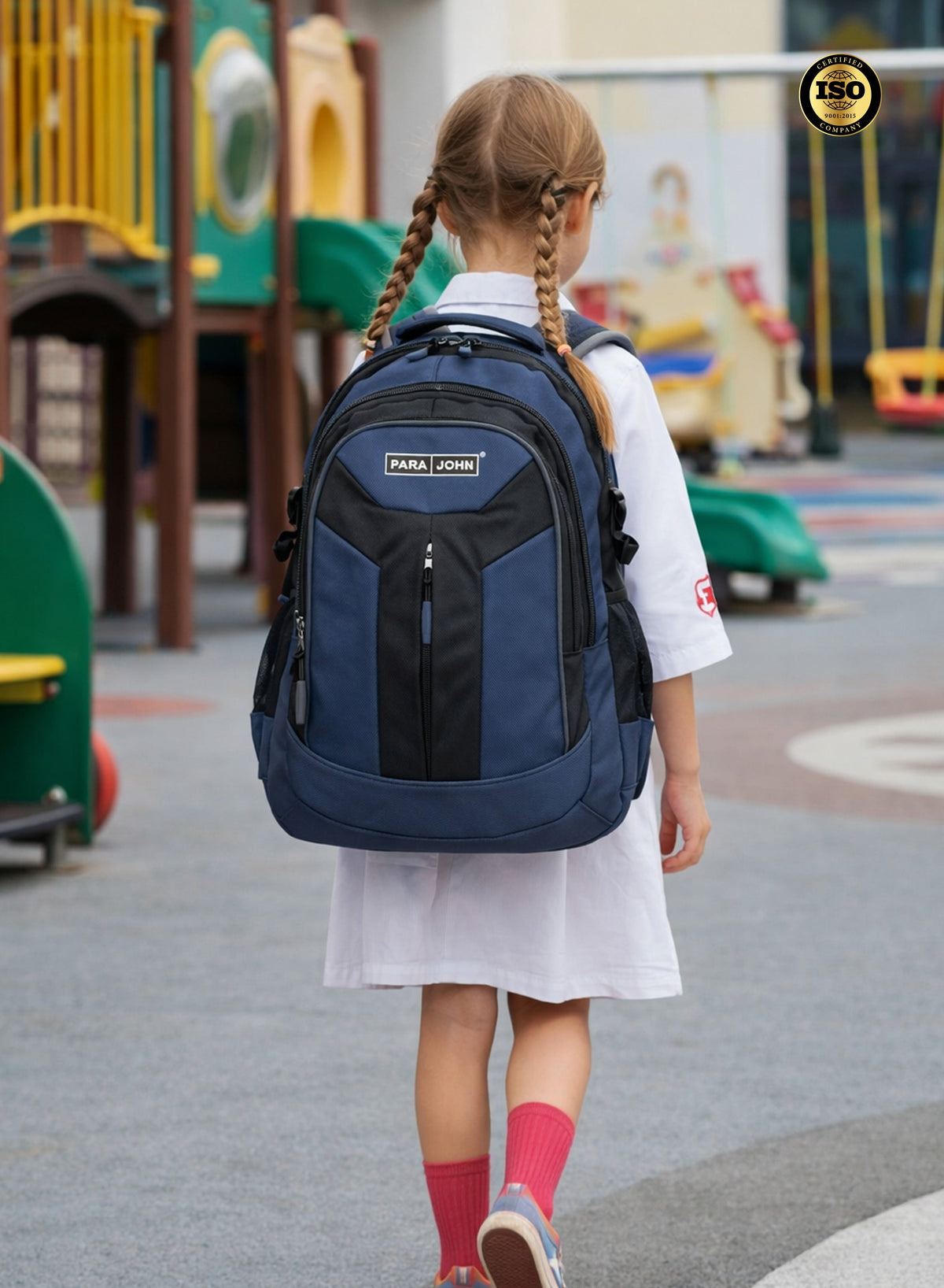 Parajohn School Backpack – Durable Polyester Multi-Compartment  School Bag 20" with Strong Zipper and Comfortable Handle  PARAJOHN UAE