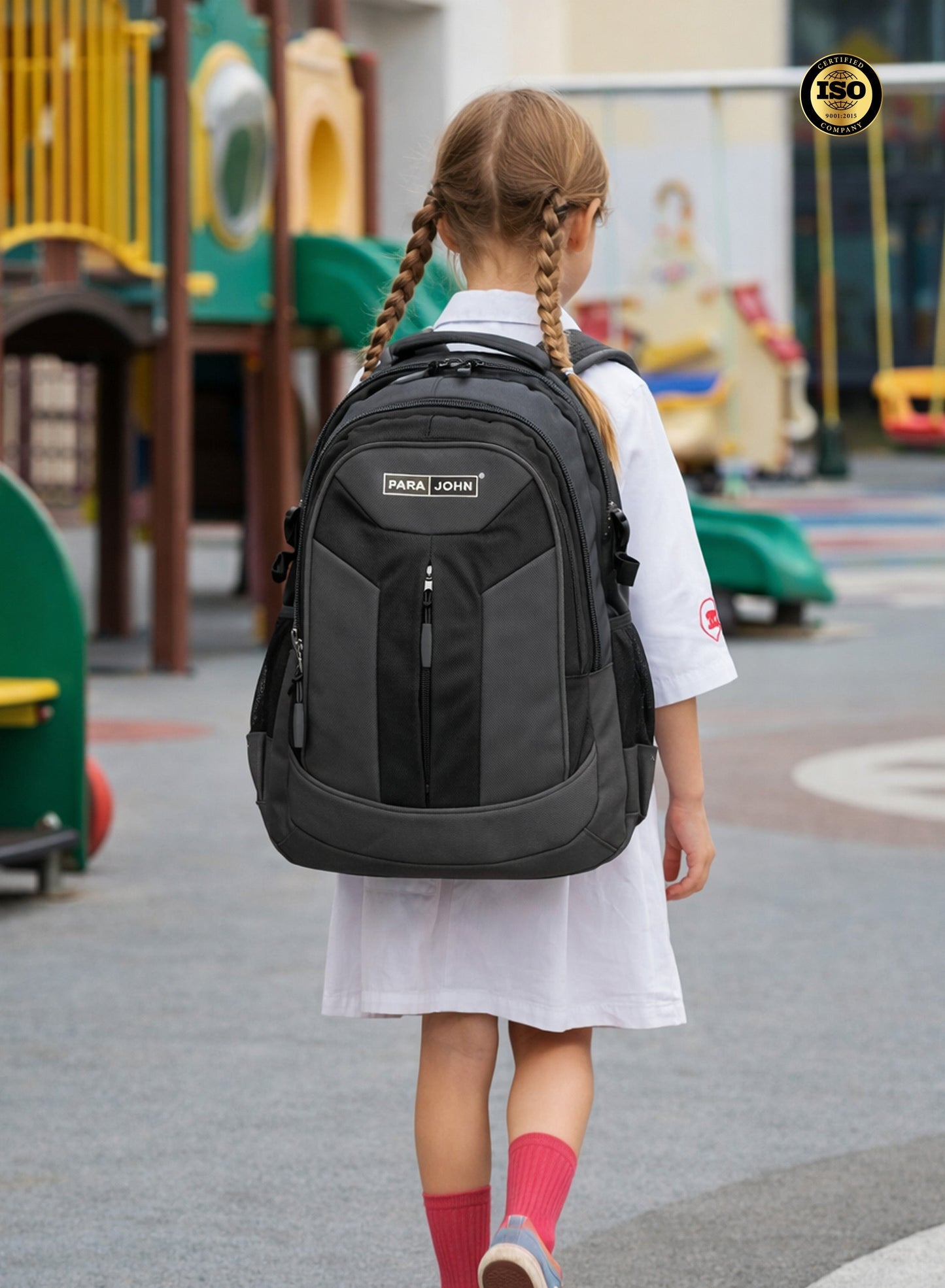 Parajohn School Backpack – Durable Polyester Multi-Compartment  School Bag 20" with Strong Zipper and Comfortable Handle  PARAJOHN UAE