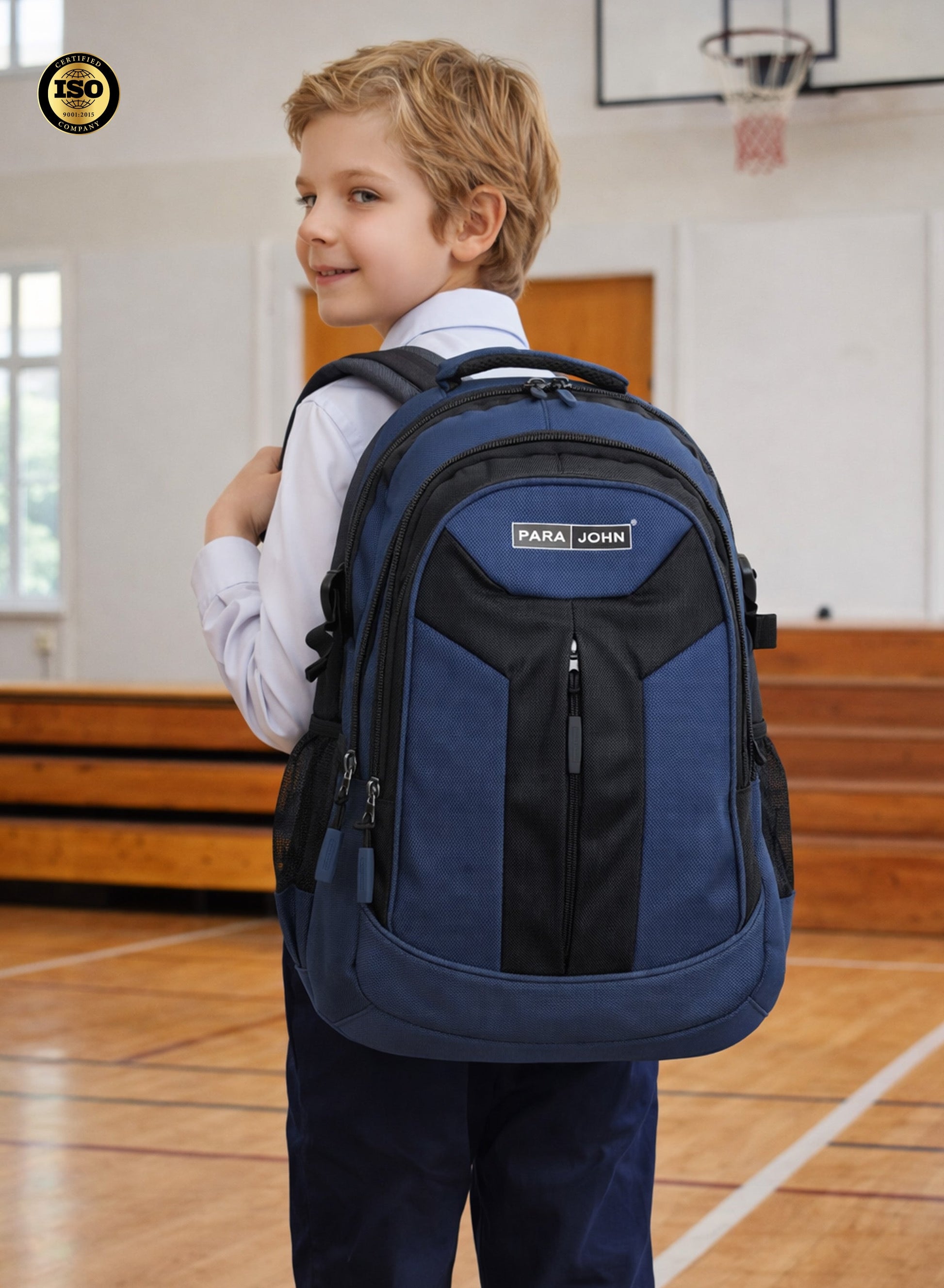 Parajohn School Backpack – Durable Polyester Multi-Compartment  School Bag 20" with Strong Zipper and Comfortable Handle  PARAJOHN UAE