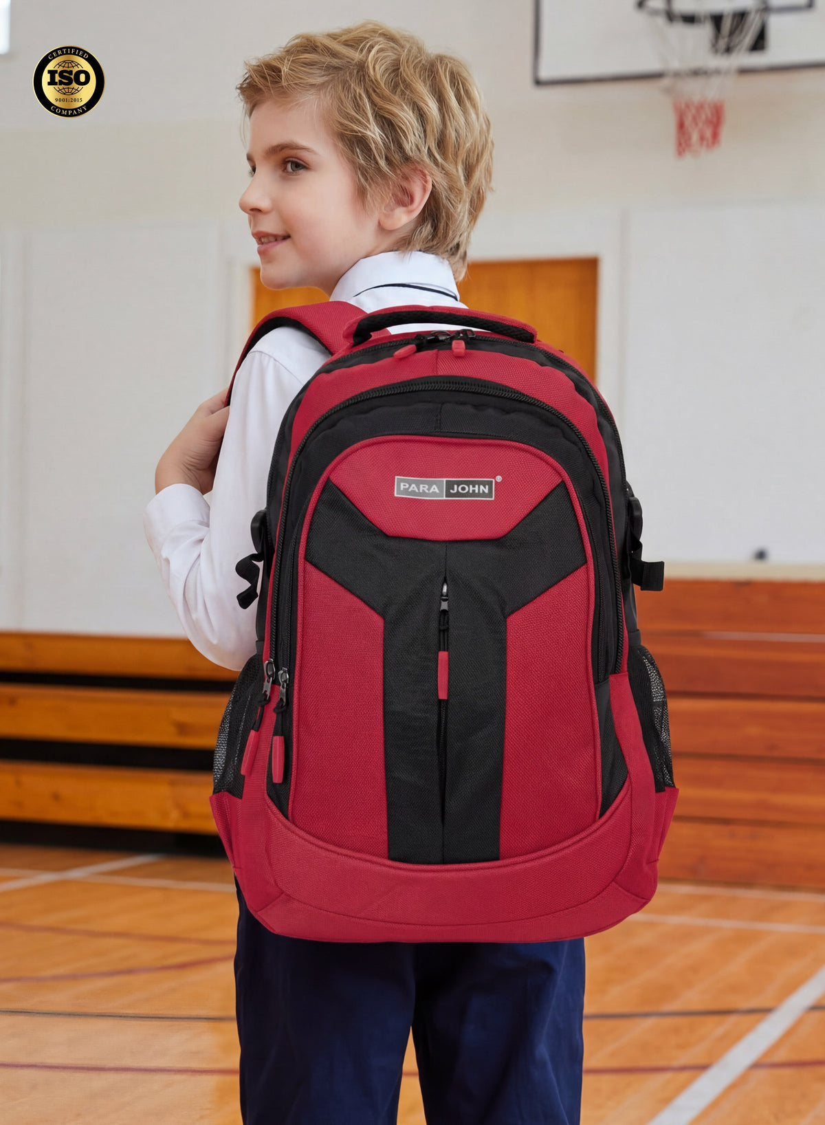 Parajohn School Backpack – Durable Polyester Multi-Compartment  School Bag 20" with Strong Zipper and Comfortable Handle  PARAJOHN UAE